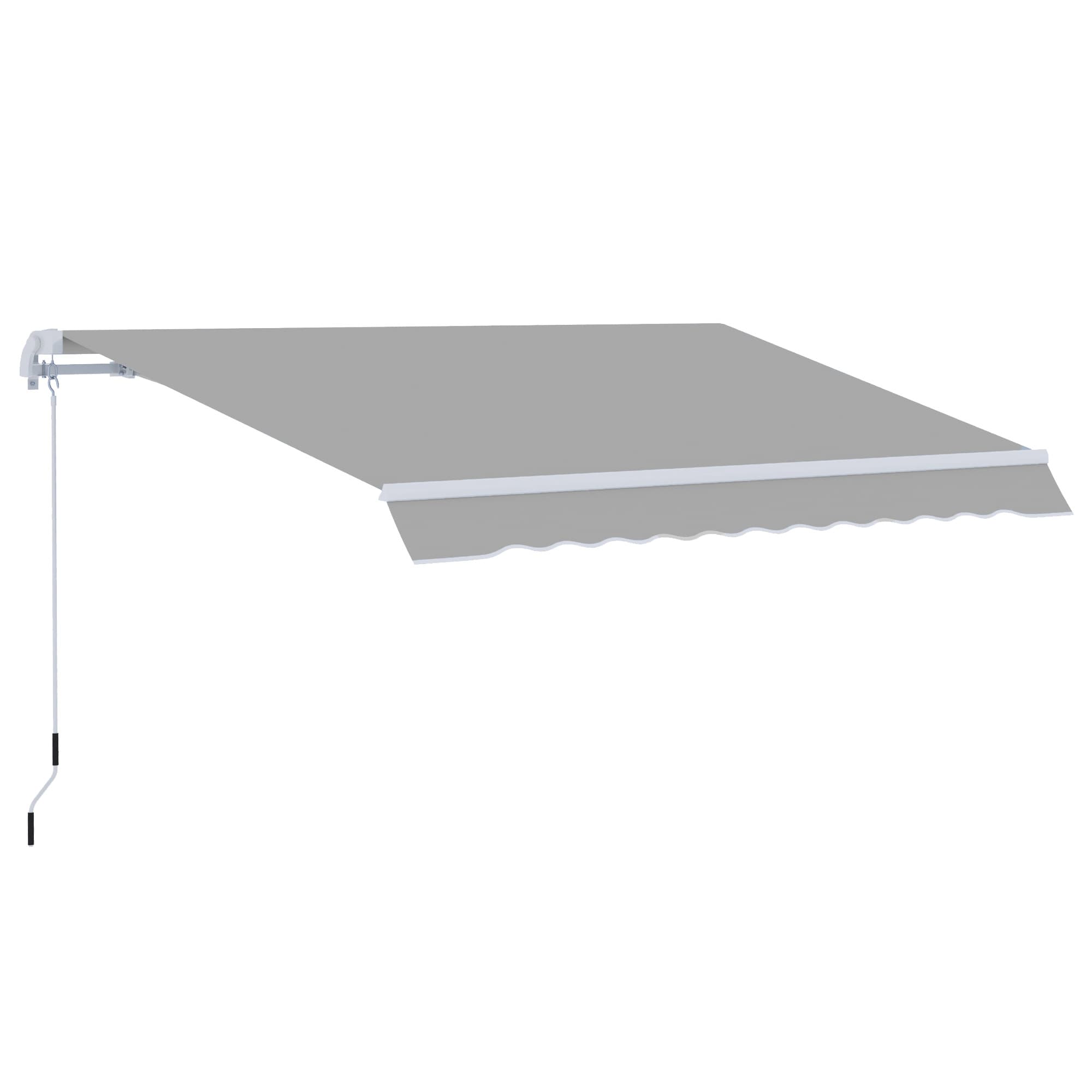 Outsunny Waterproof Window Awning Canopy Garden Outdoor Shelter Patio Sun Shade UV Blocker Aluminium Frame w/ Hand Crank 3 x 2m | Aosom UK