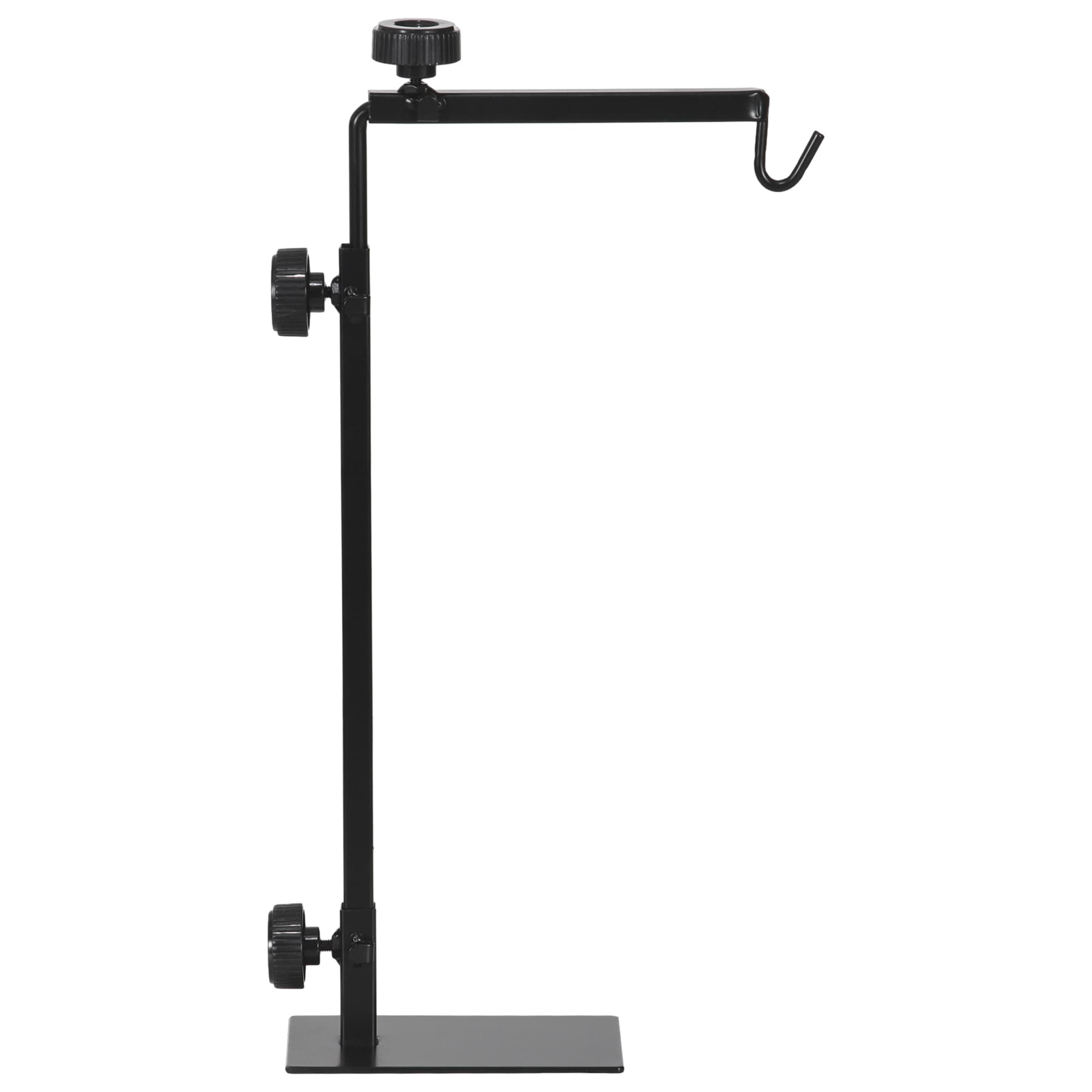 PawHut Adjustable Height and Length Reptile Lamp Stand Holder with Hook Hanging, Base - Black | Aosom UK