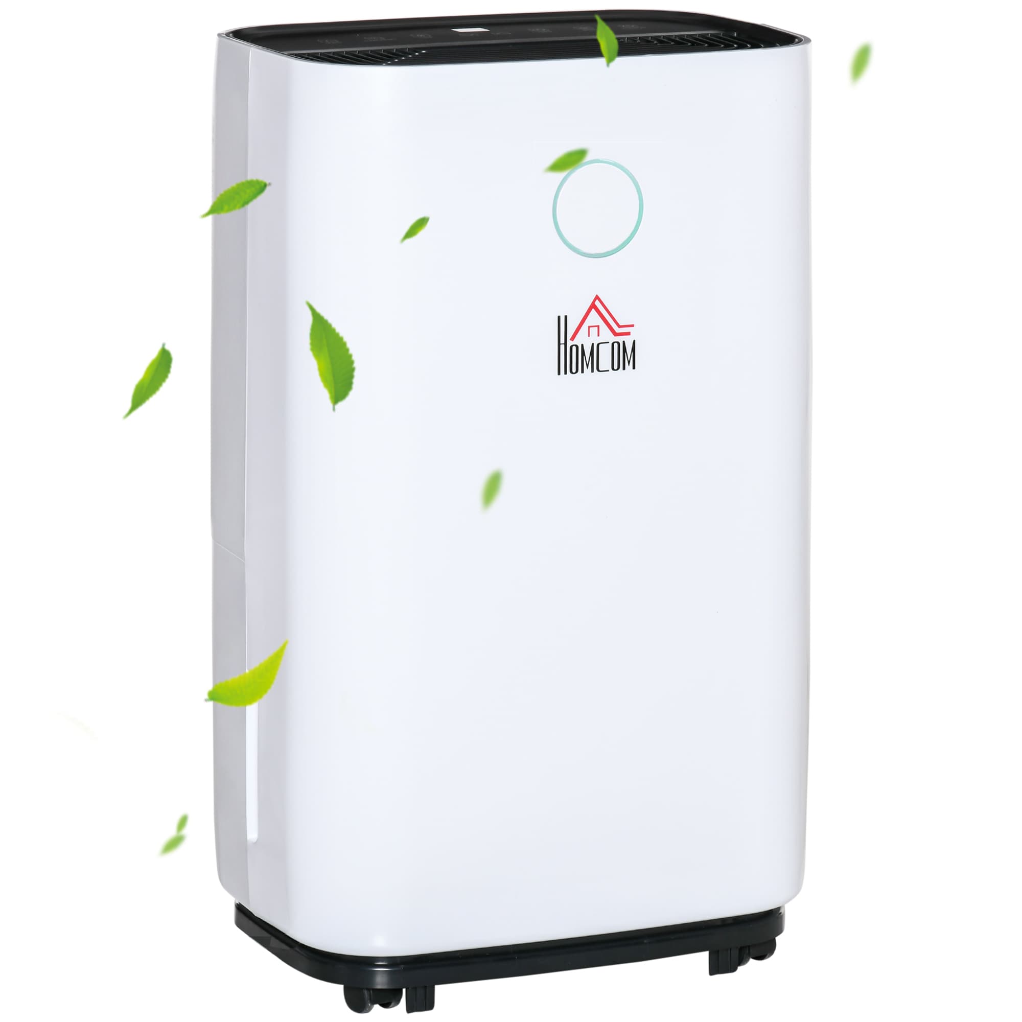 HOMCOM 16L/Day Quiet Dehumidifier for Home Laundry Bedroom Basement, 4000ML Electric Moisture Air De-Humidifier with 3 Modes, White | Aosom UK