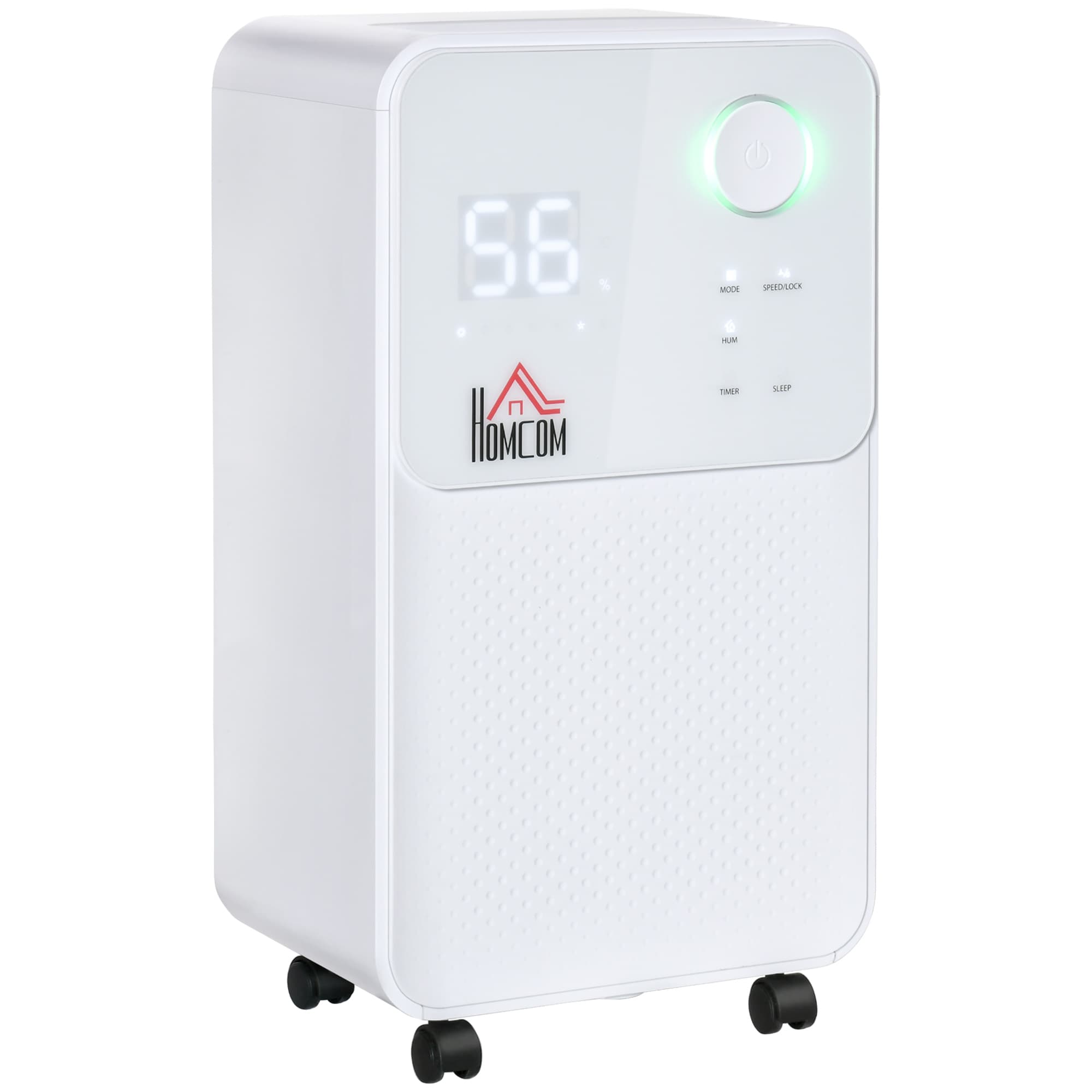 HOMCOM 12L/Day Quiet Low-Energy Dehumidifier w/ 24H Timer for Home Laundry Room Bedroom, Electric Moisture Air Dryer with 4 Modes, white | Aosom UK