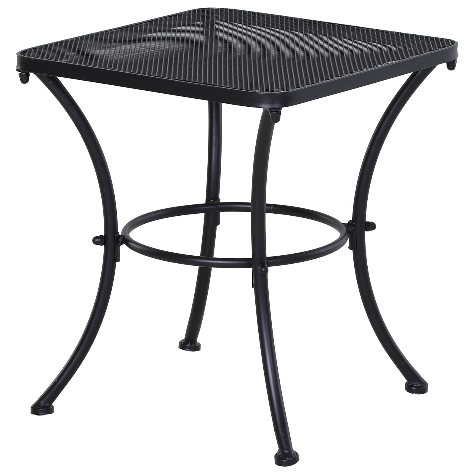 Outsunny Metal Square Outdoor Garden Bistro Table Black | Aosom UK