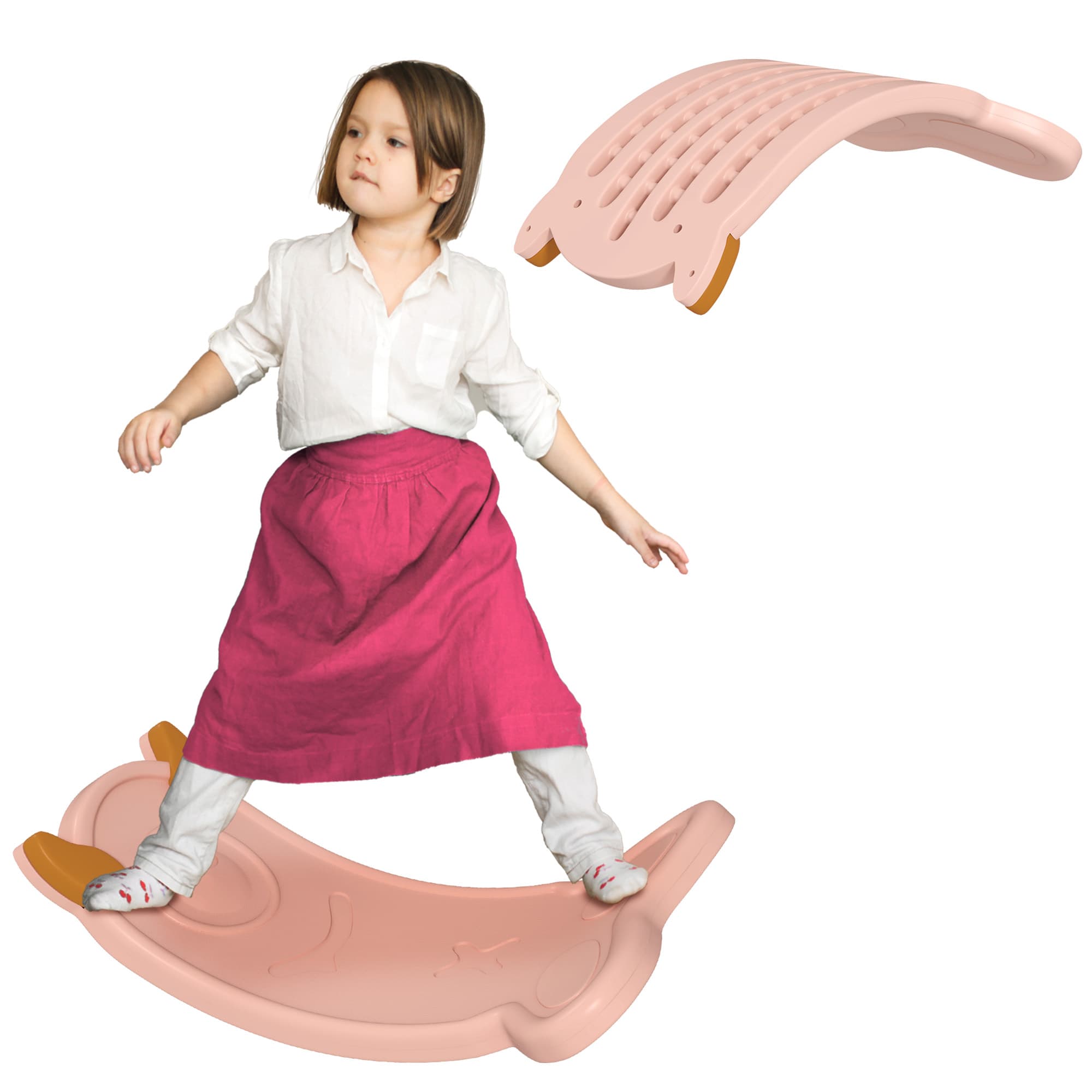 AIYAPLAY Balance Board for Kids Balance Training & Sensory Play, Pink | Aosom UK