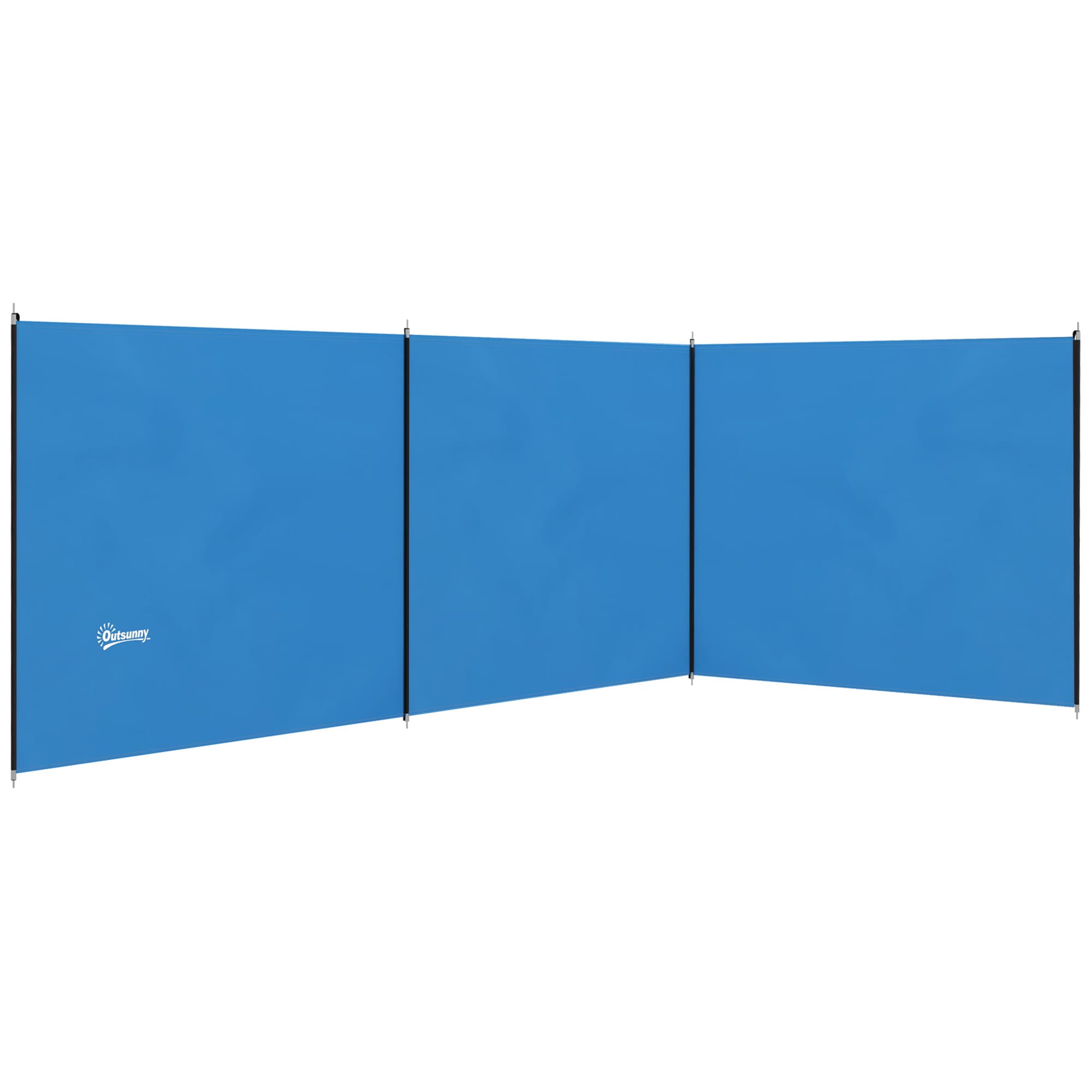 Outsunny 5 Pole Camping Windbreaks, Beach Wind Shield Shelter with Carry Bag and Steel Poles, Outdoor Caravan Privacy Shield, 540cm x 150cm