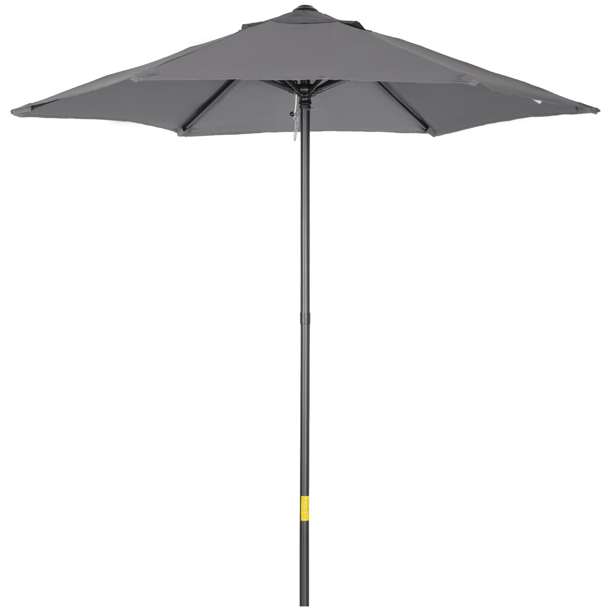 Outsunny 2m Patio Parasols Umbrellas, Outdoor Sun Shade with 6 Sturdy Ribs for Balcony, Bench, Garden, Dark Grey | Aosom UK