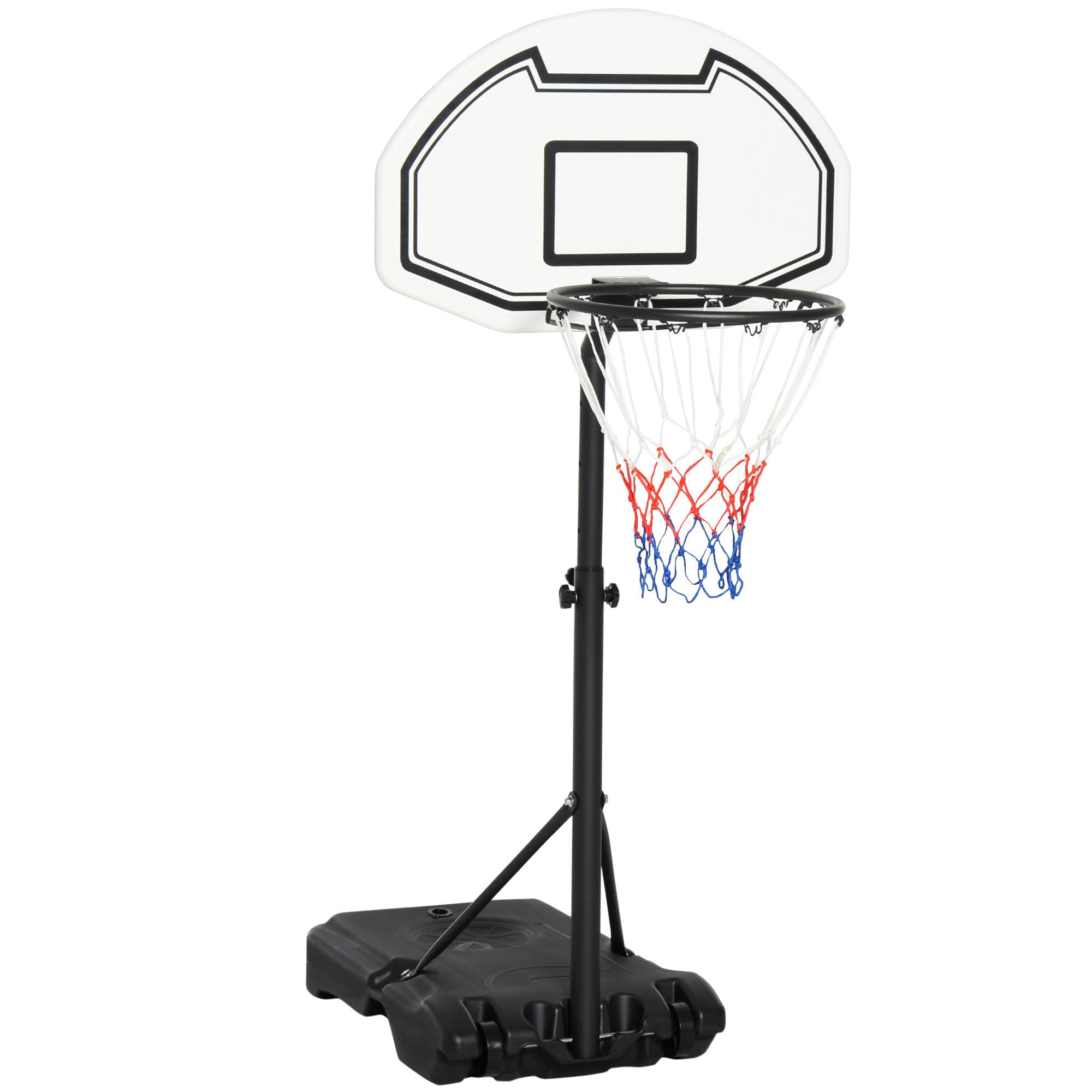 HOMCOM Basketball Stand 94-123cm Basket Height Adjustable Hoop For Kids Adults Suitable for Pool Side