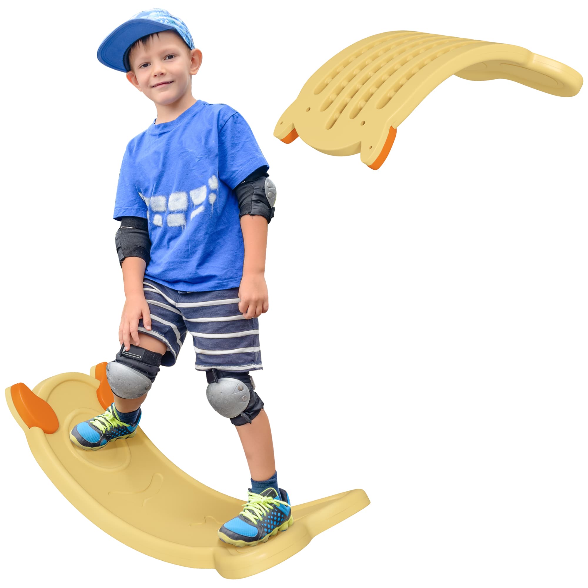 AIYAPLAY Balance Board for Kids Balance Training & Sensory Play, Yellow | Aosom UK