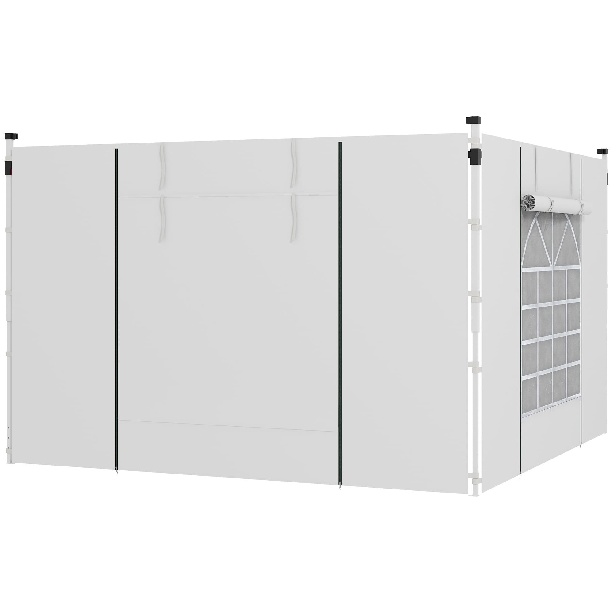 Outsunny Replacement Gazebo Side Panels with Windows and Doors, 2 Pack, for 3x3(m) or 3x6m Pop Up Gazebo, White