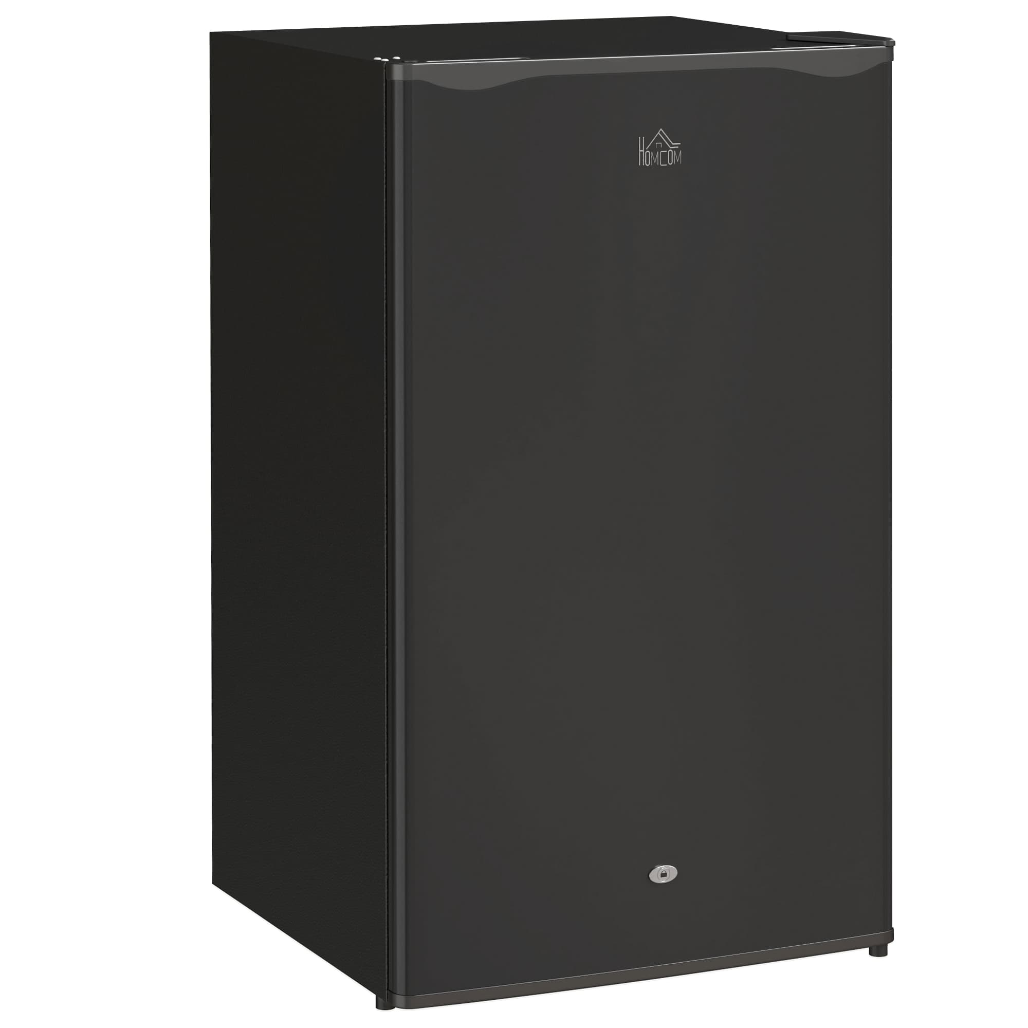 HOMCOM 91L Freestanding Under-Counter Fridge with Lock, Black | Aosom UK