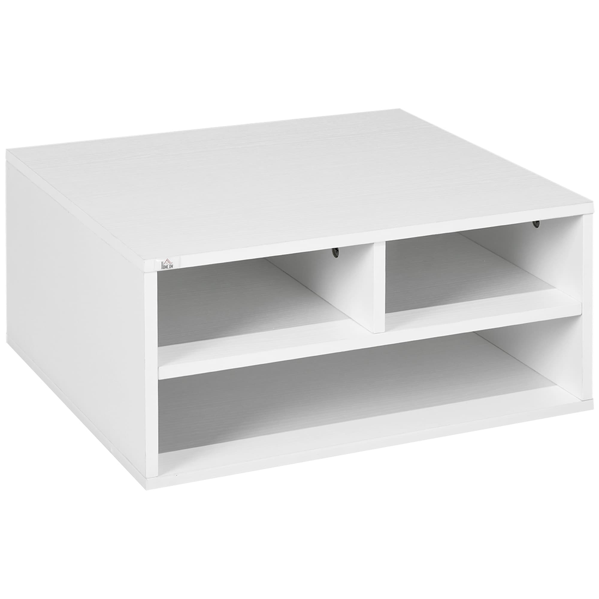 HOMCOM Three-Compartment Printer Storage Cabinet - White | Aosom UK