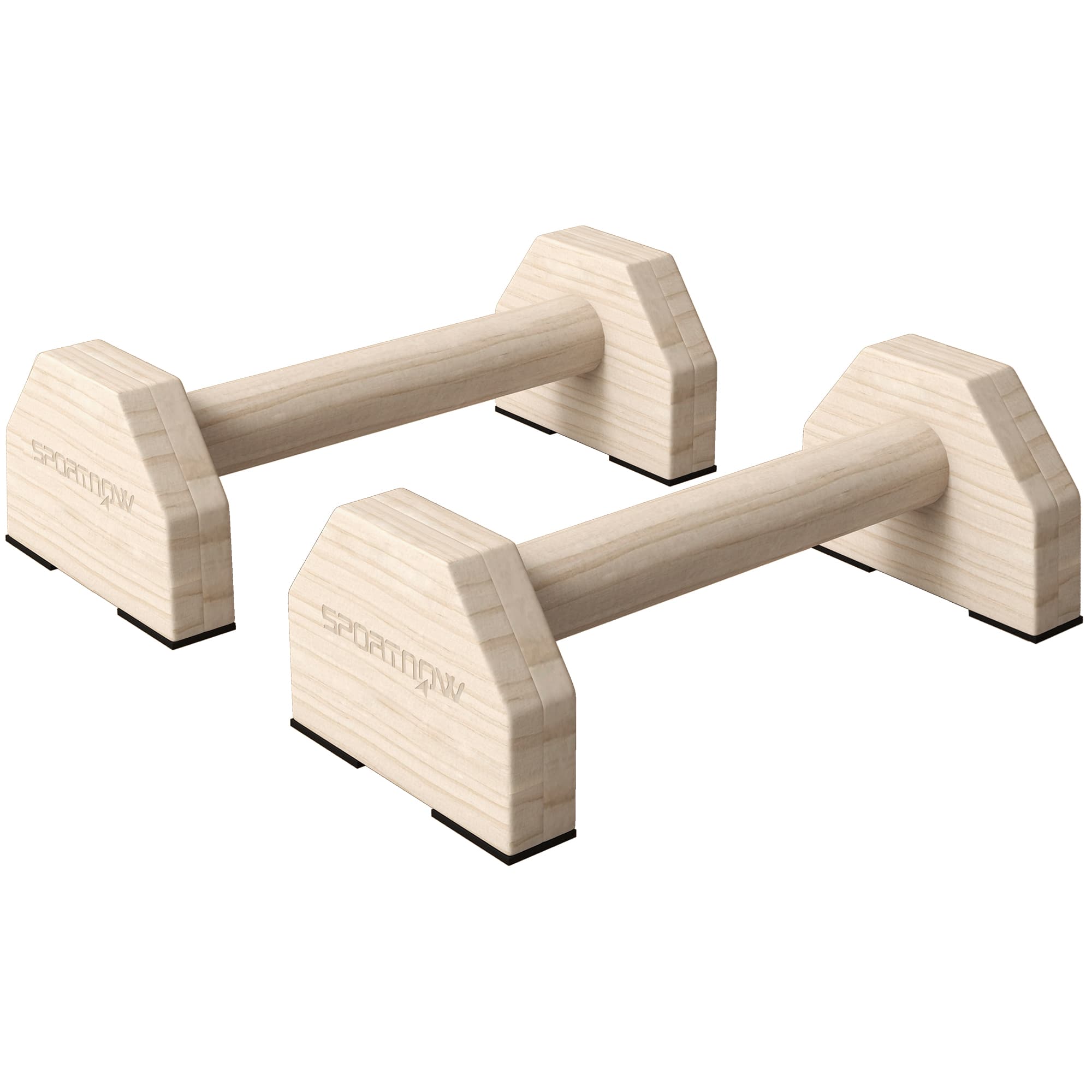 SPORTNOW Wooden Parallettes Bars Push up Handles with Non-Slip Base, Calisthenics Equipment for Home Gym Training | Aosom UK