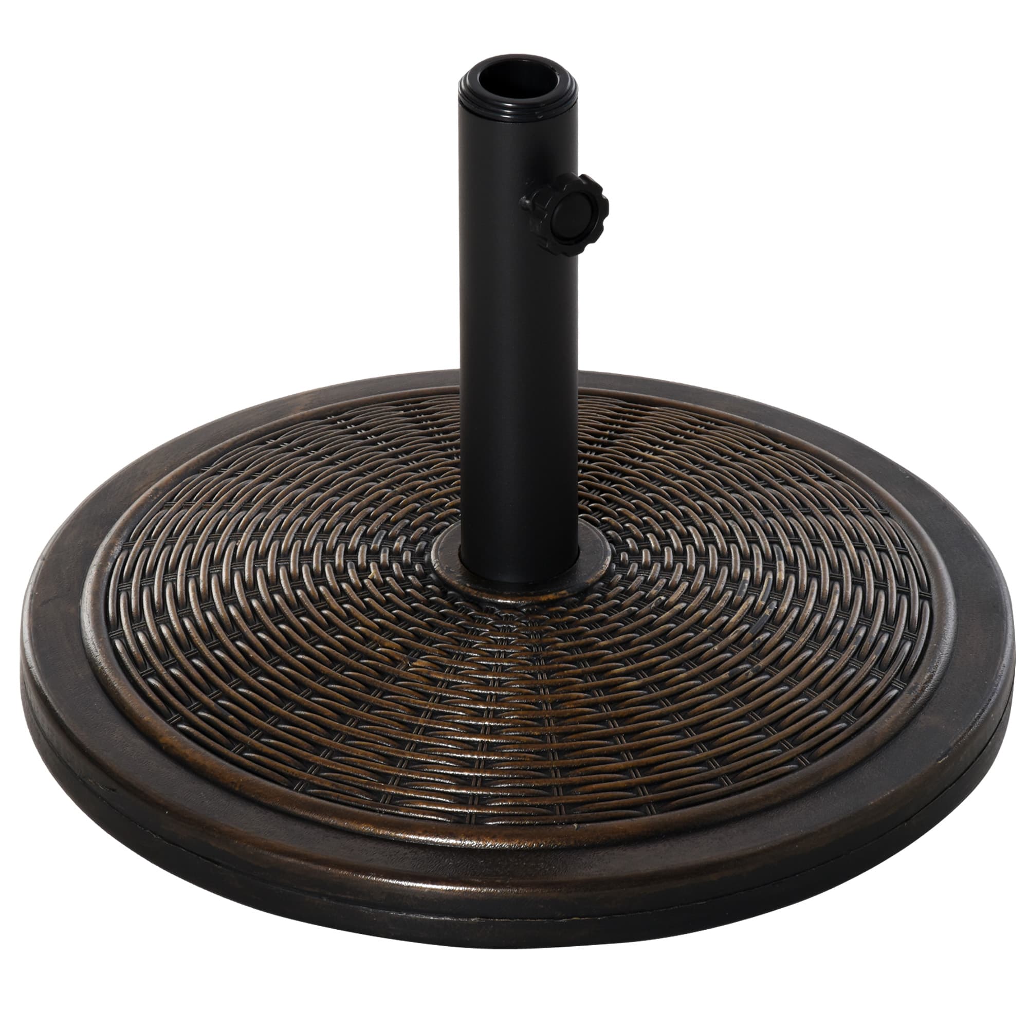 Outsunny Cantilever Parasol Base: Sturdy Cement Stand for Offset Patio Umbrellas, Fits 35mm/38mm/48mm Poles, Jet Black | Aosom UK
