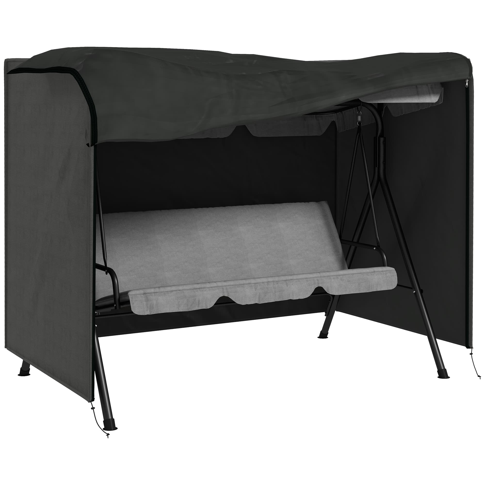 Outsunny Patio Swing Shelter: Waterproof Oxford Canopy for Outdoor Seating, Dark Grey, Ample Coverage | Aosom UK