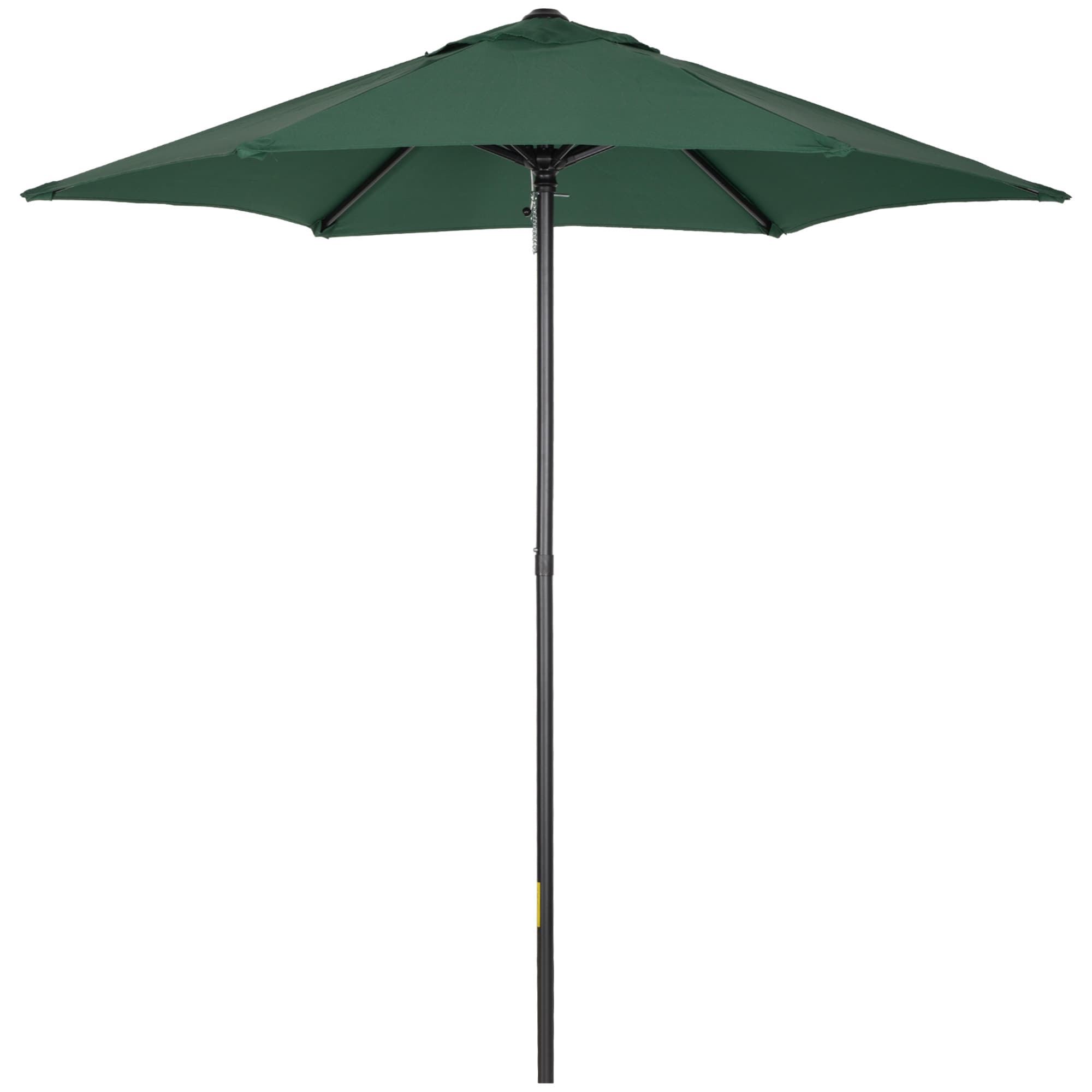 Outsunny Patio Parasol, 2m Outdoor Sun Shade Umbrella with 6 Durable Ribs for Garden, Balcony, Green | Aosom UK