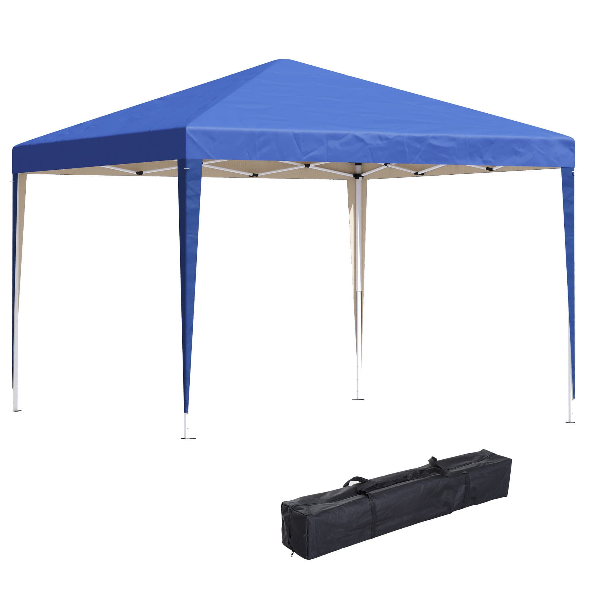 Outsunny 3 x 3m Pop Up Gazebo with Sides, Weather Resistant Gazebo with Carry Bag for Events and Weddings, Blue | Aosom UK