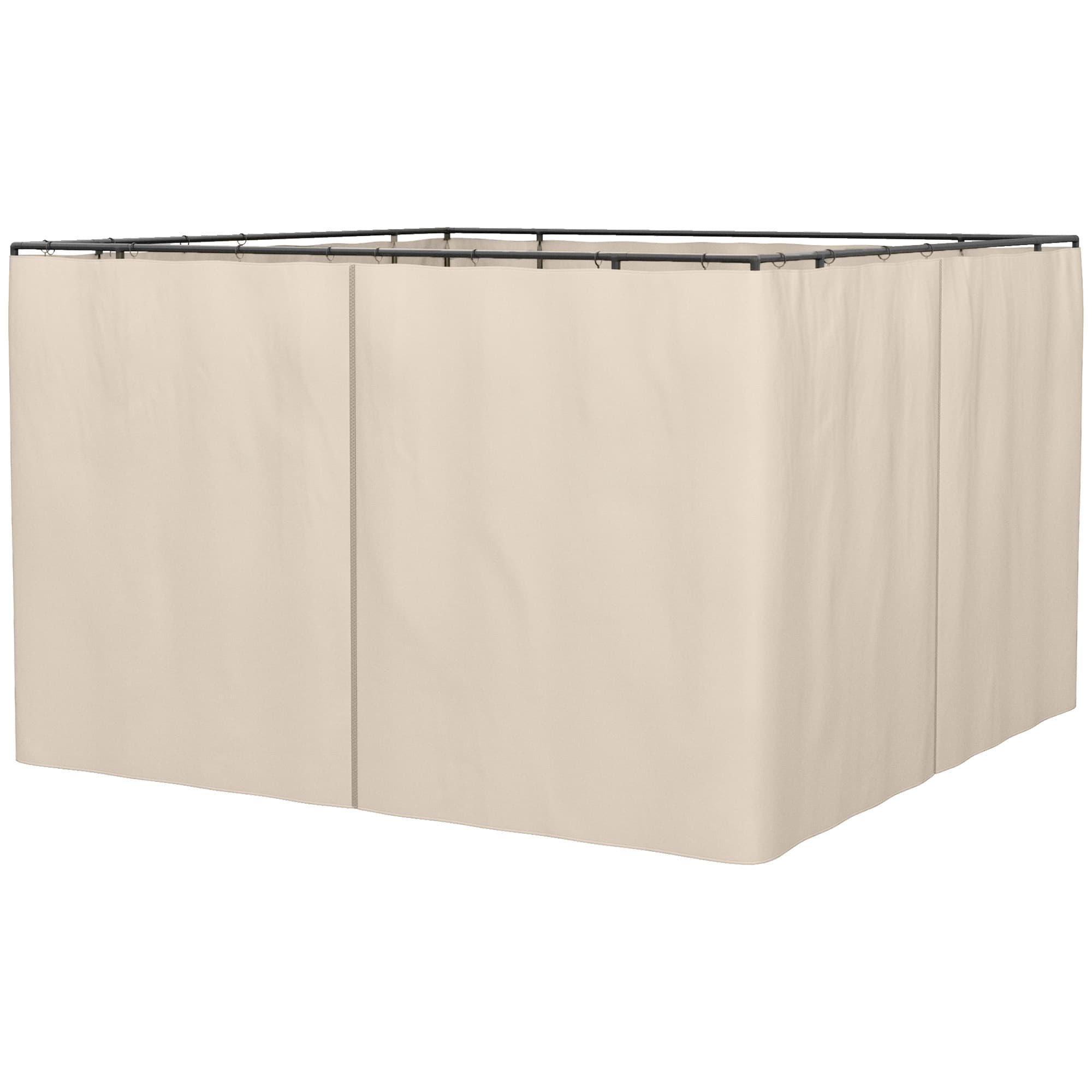 Outsunny 4 Pack Universal Gazebo Replacement Sidewalls Privacy Panel for Most 3 x 3m Gazebo Canopy Pavillion Outdoor Shelter Curtains Beige | Aosom UK