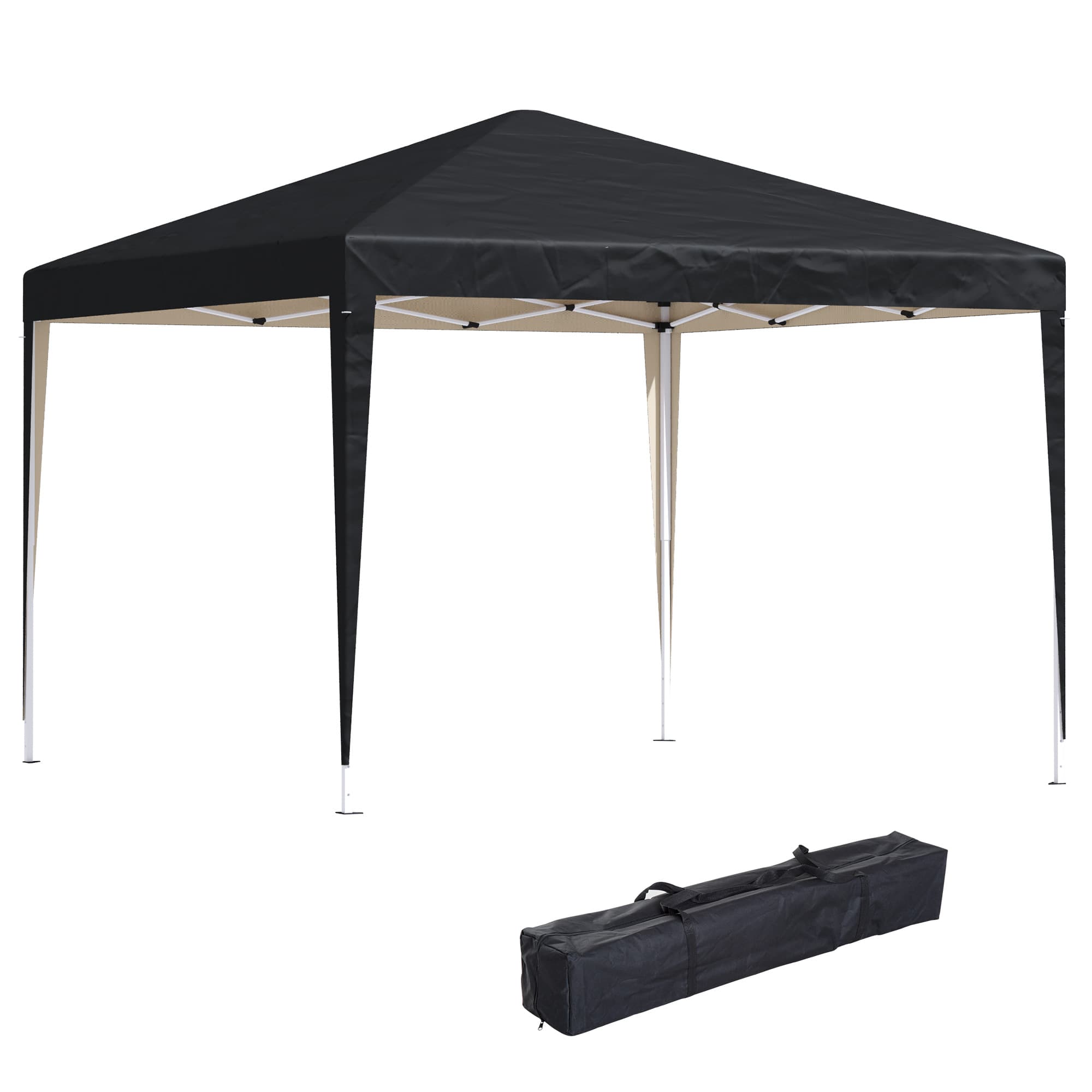Outsunny 3 x 3m Gazebo Pop Up Gazebo, Waterproof Gazebo with UV Protected & Carrying Bag, Heavy Duty Marquee for Garden Parties, Black | Aosom UK