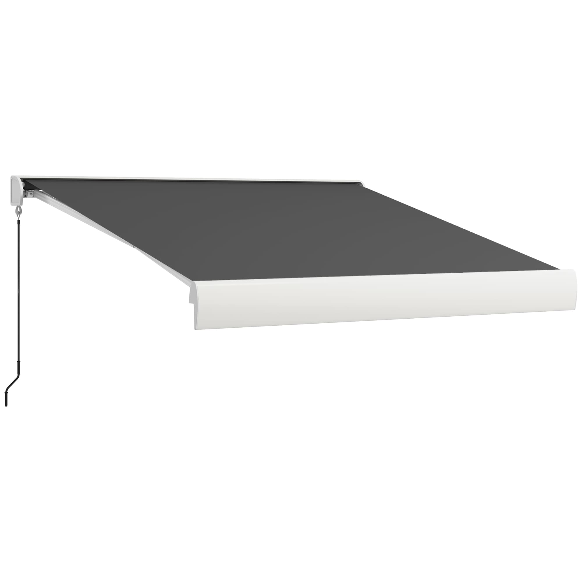 Outsunny 3 x 2.5m Electric Retractable Awning with Remote Controller, Aluminium Frame Sun Canopies for Patio Door Window