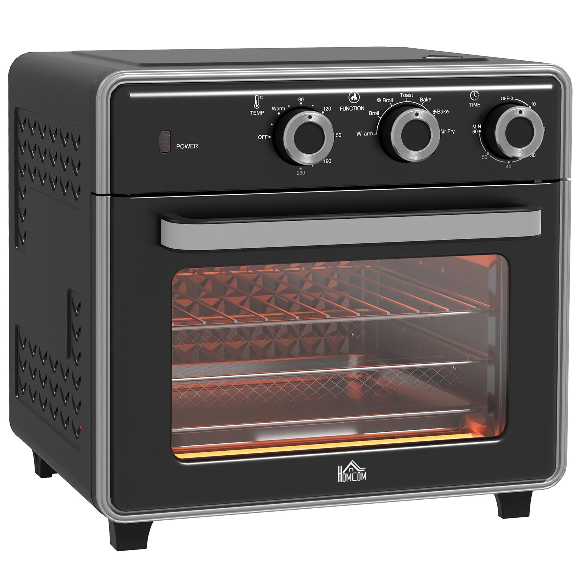 HOMCOM 20L Air Fryer Oven Countertop Mini Oven, 1400W Oil-Less Convection Cooker with Timer & Adjustable Temperature | Aosom UK