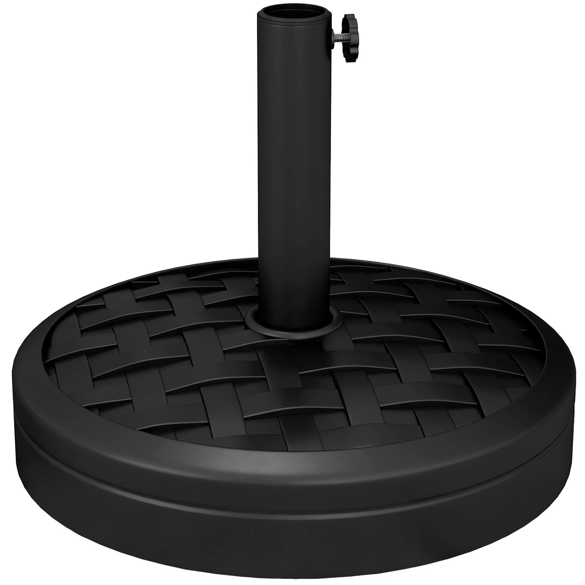 Outsunny Concrete Parasol Base, 18kg Heavy Duty Stand with Rattan Effect, 45cm Diameter for Outdoor Umbrella