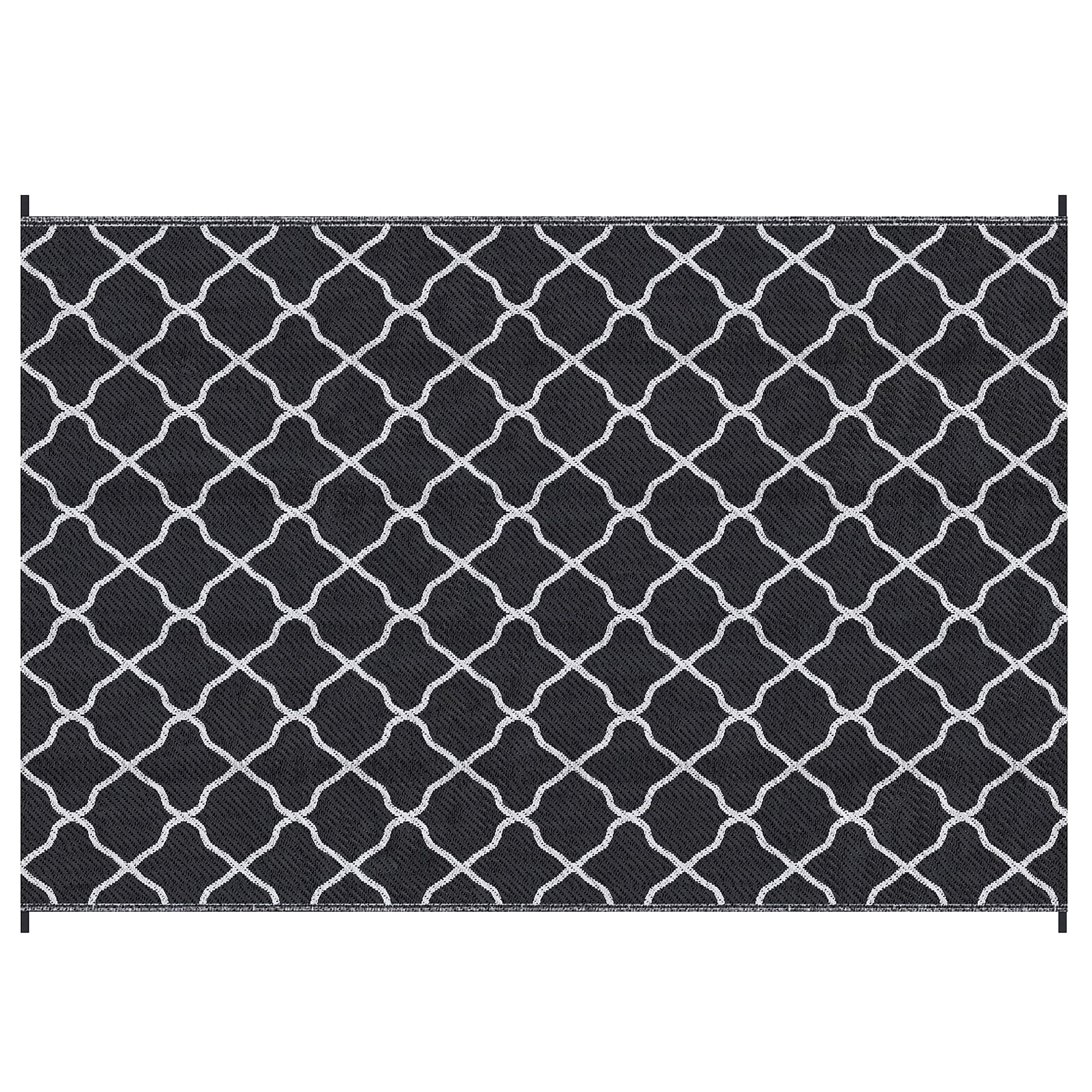 Outsunny Reversible Plastic Straw Outdoor Rug w/ Carry Bag & Ground Stakes, Ideal for Garden, RV, Picnic, Beach, Camping, 182x274cm | Aosom UK