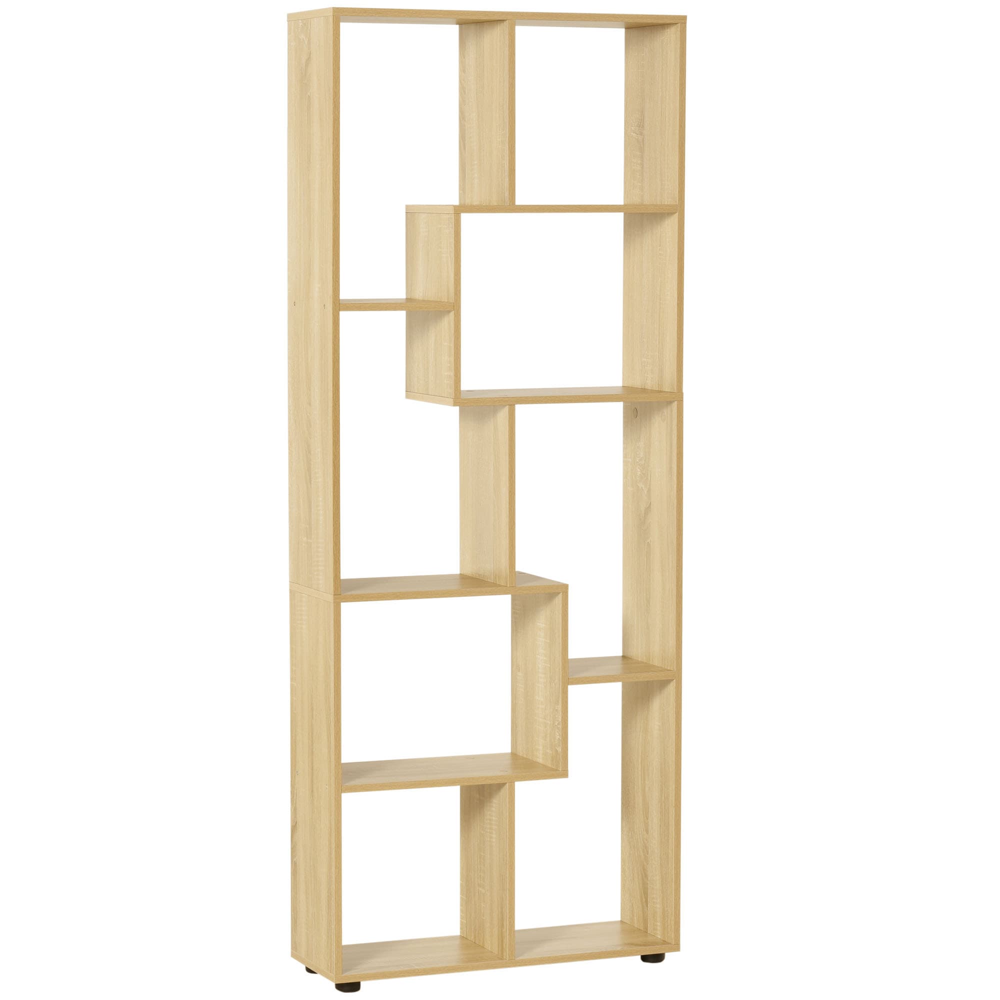 HOMCOM 8-Tier Bookcase: Freestanding Melamine Display Unit with Anti-Tip Pads for Living Room, Modern White | Aosom UK
