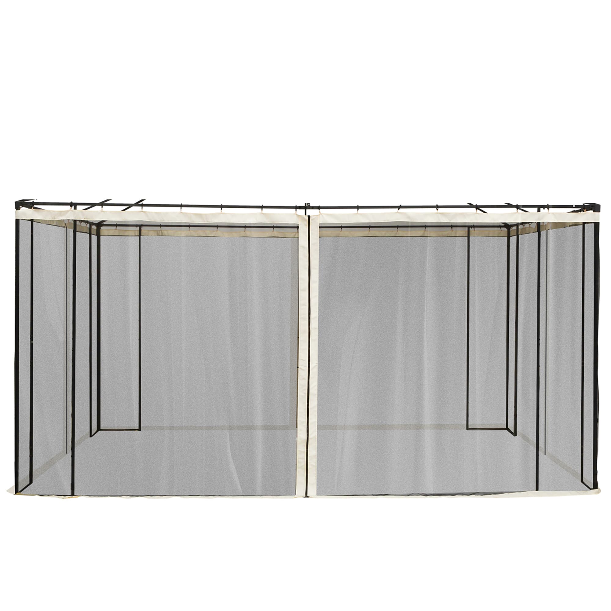 Outsunny Universal Mosquito Netting, Replacement Mesh Sidewall for Patio Gazebos & Canopy Tents, 352 x 207cm, Beige
