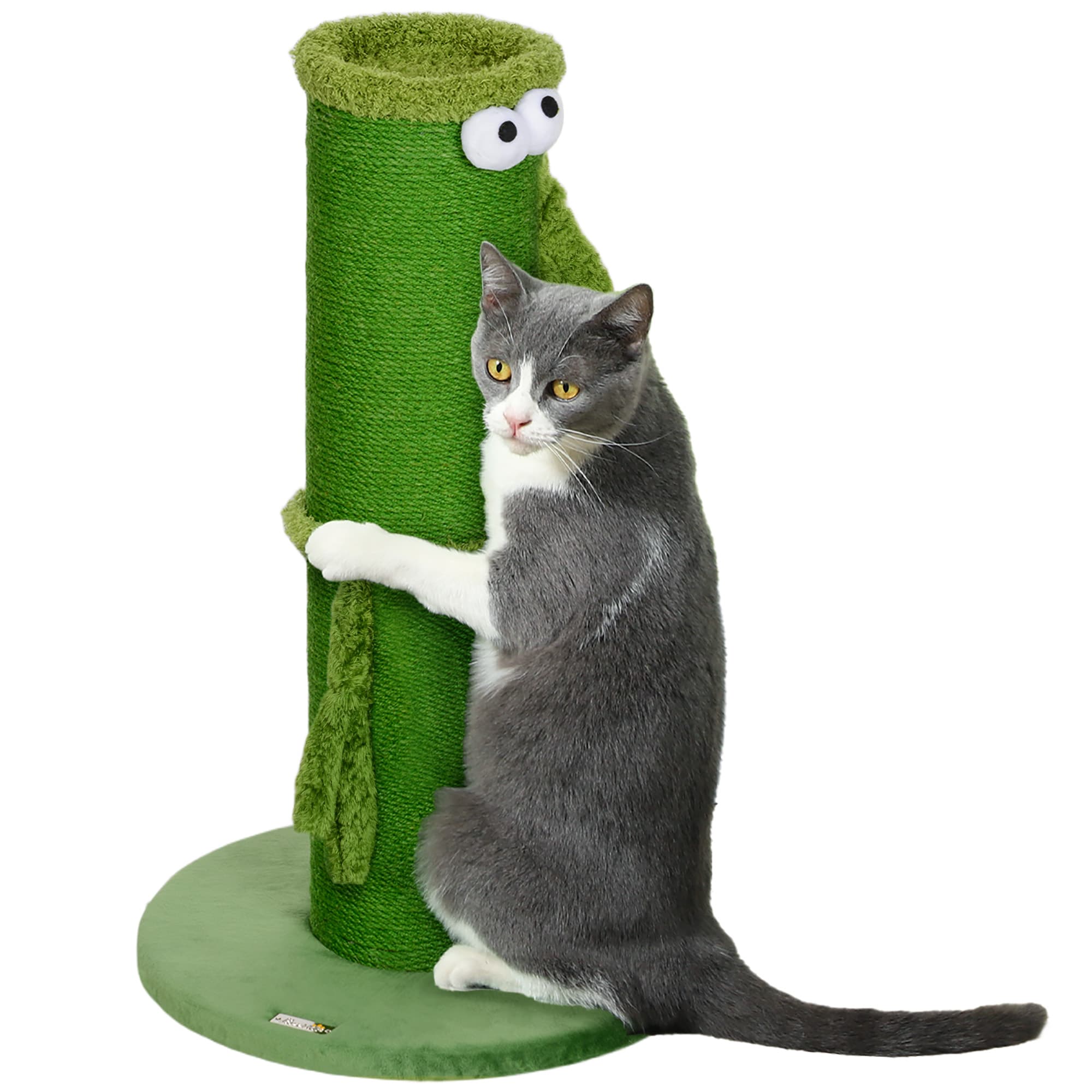 PawHut 63cm Tall Cat Scratching Post for Indoor Cats with Sisal Rope Cover, Large Base | Aosom UK