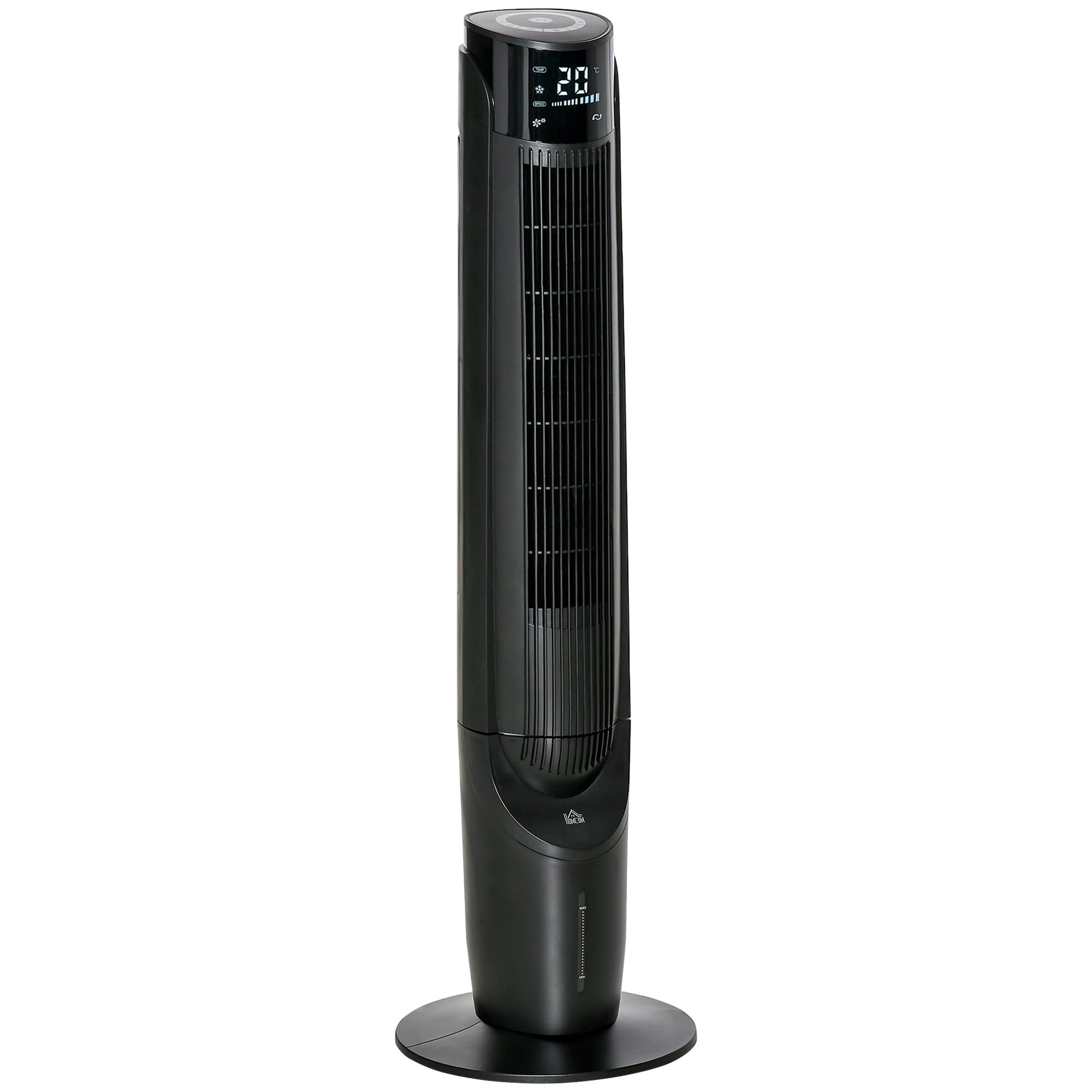 HOMCOM 42" Ice Cooling Tower Fan, Water Conditioner Evaporative Air Cooler Unit with 4 Modes, 3 Speed, Remote Control, Oscillating, Black | Aosom UK