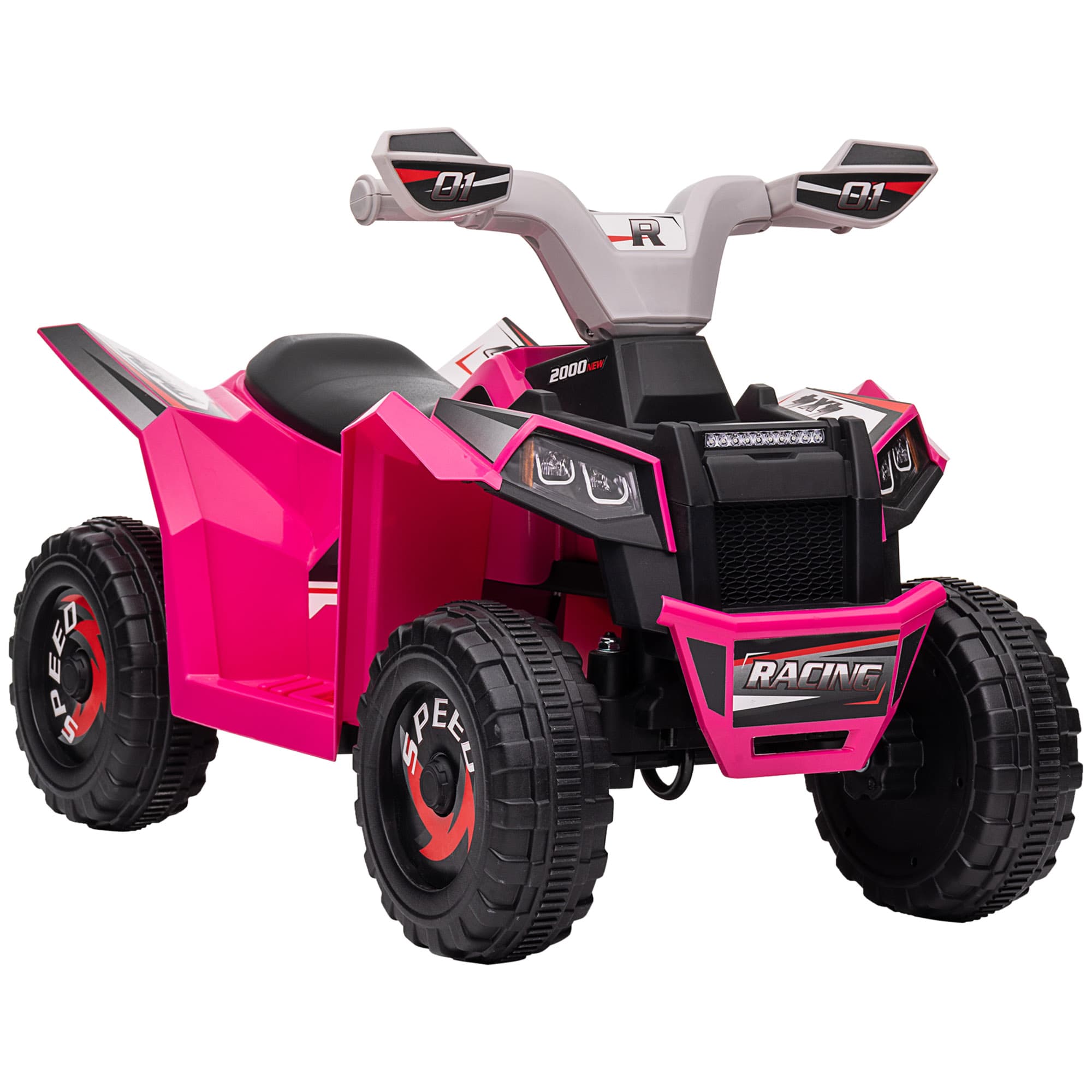 HOMCOM 6V Electric Quad Bike for Toddlers, Wear-Resistant Wheels, Forward and Backward Function, Pink | Aosom UK