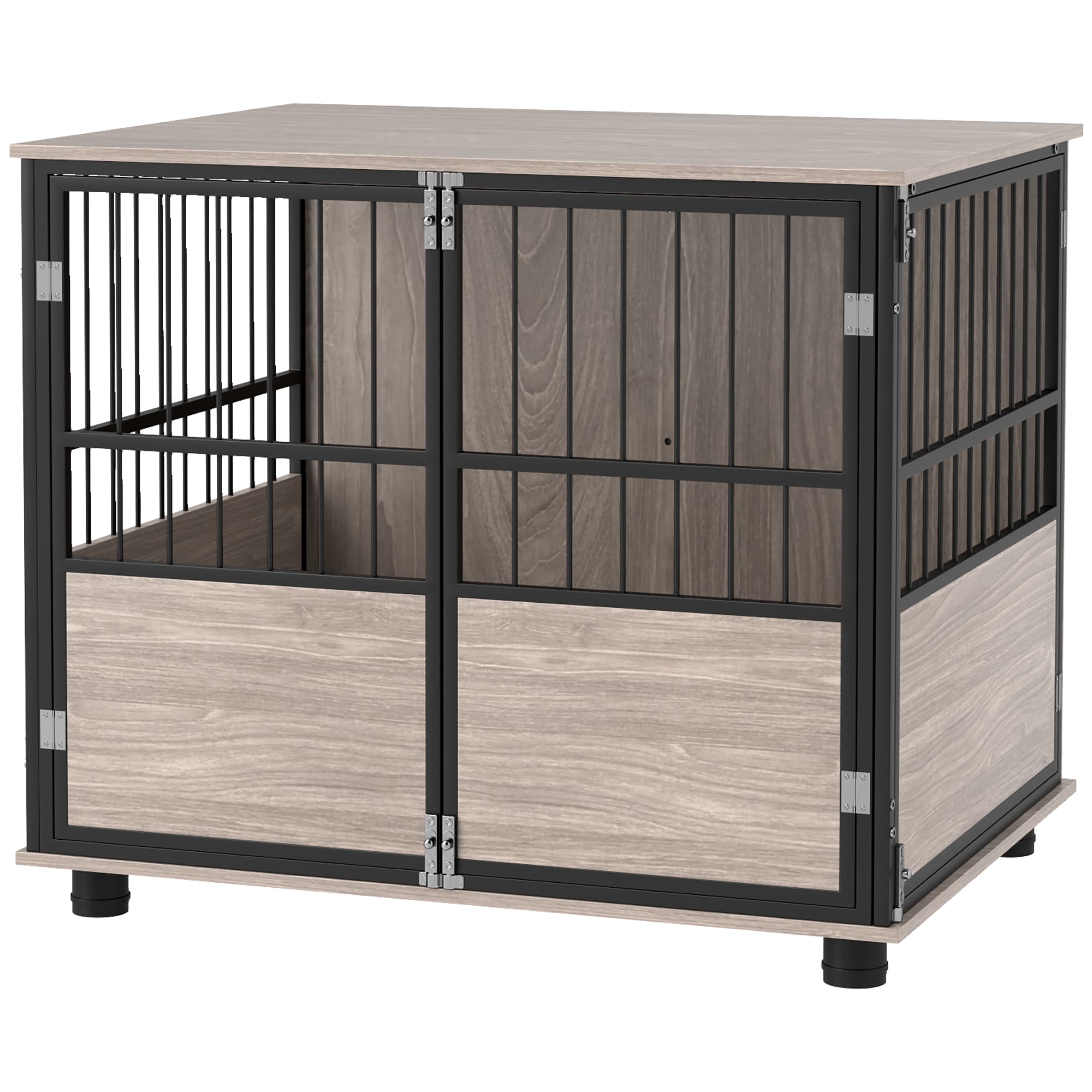 PawHut XL Dog Crate Dog Cage End Table Indoor with 3 Doors Soft Washable Cushion, for Large Sized Dogs, 80cm | Aosom UK