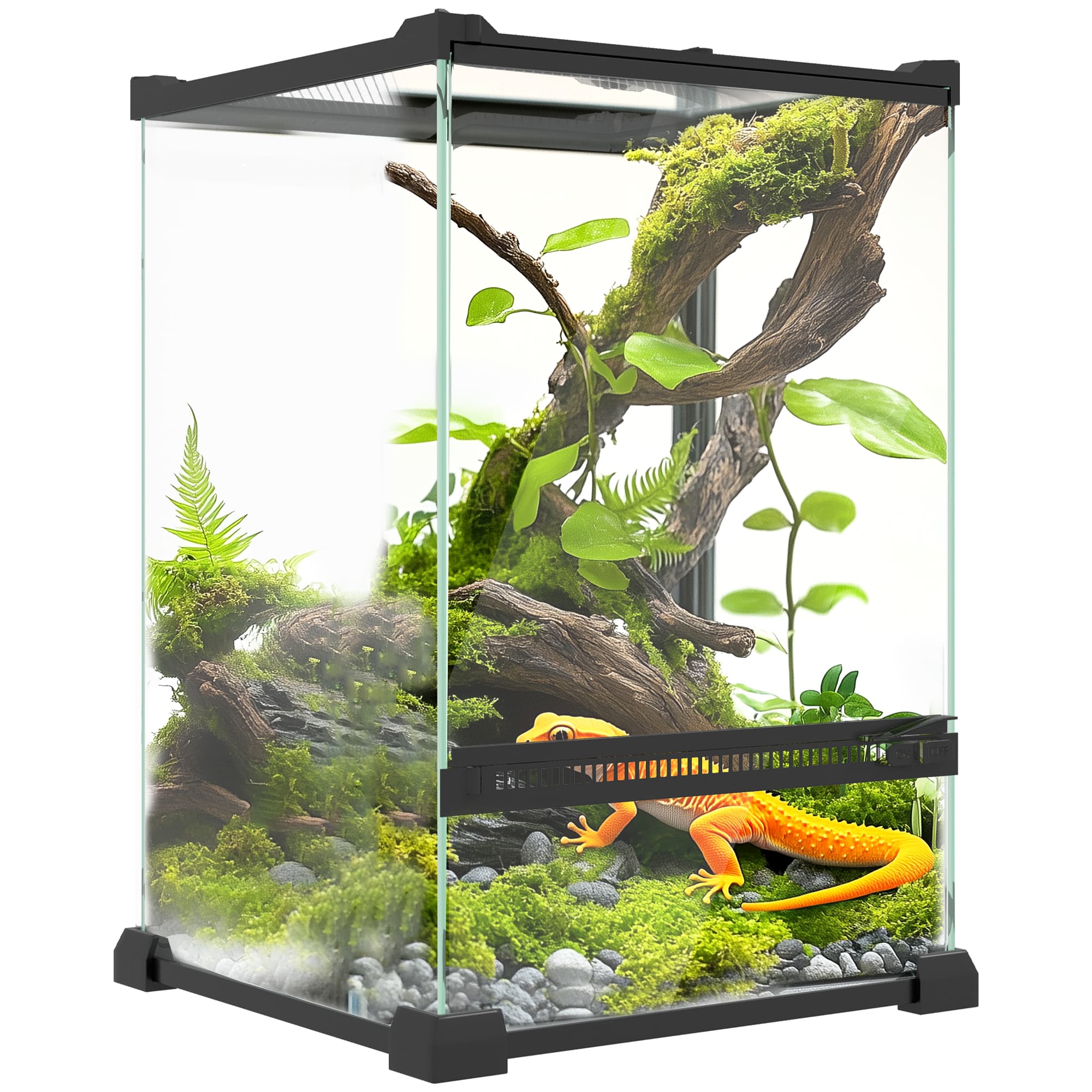 PawHut 12L Vivarium for Lizards, Frogs, Snakes & Tortoises, Anti-Escape Design, Ventilation, Safe & Spacious Habitat | Aosom UK