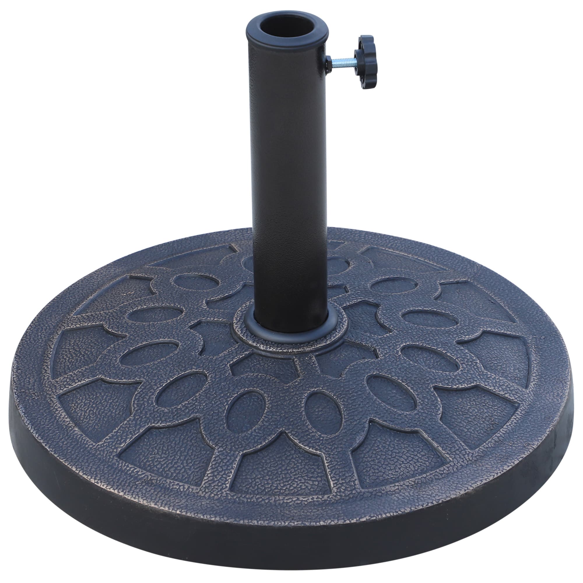 Outsunny 13kg Resin Umbrella Stand Holder, Garden Parasol Base for 38mm or 48mm Outdoor Umbrella Poles, Bronze Tone | Aosom UK
