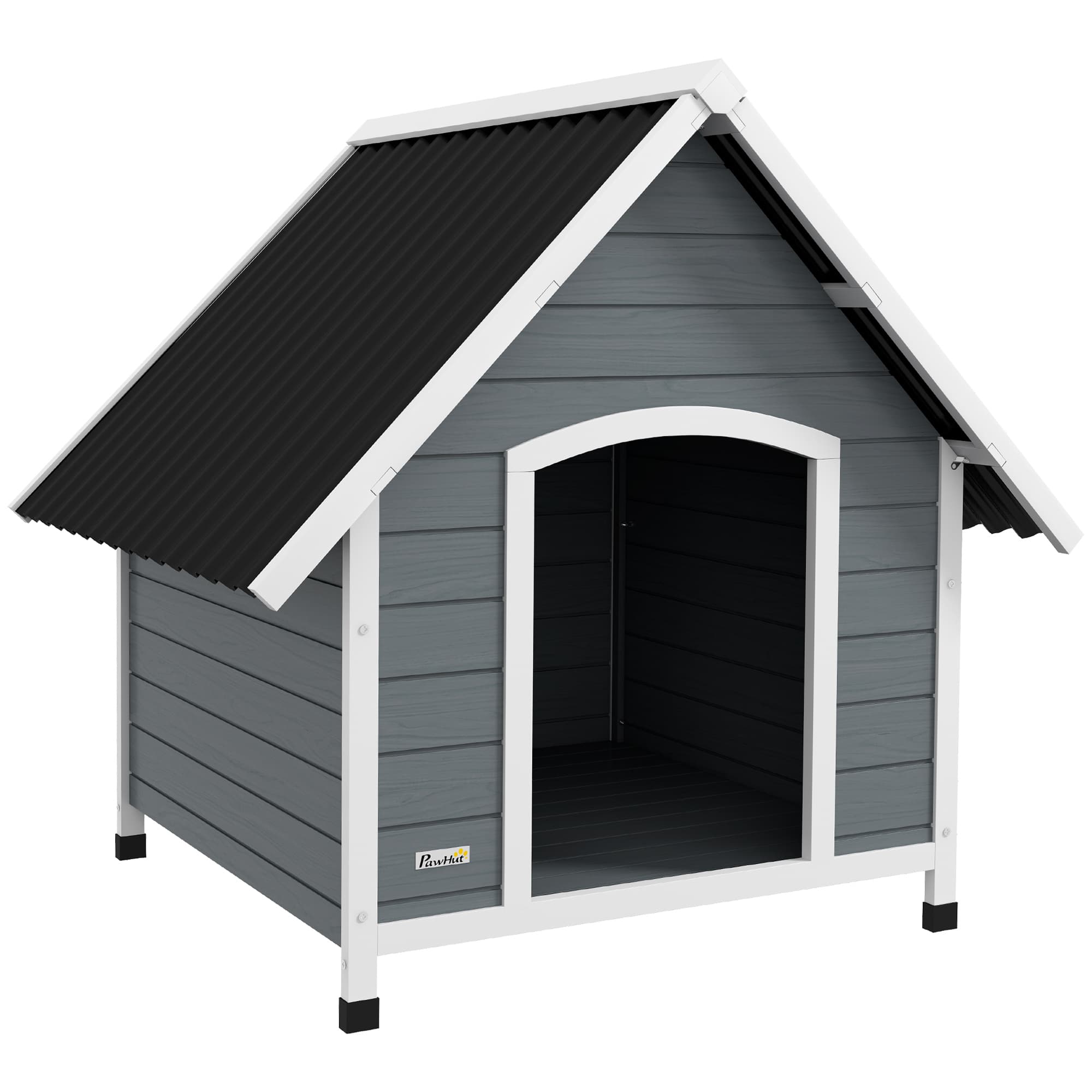 PawHut Outdoor Dog Kennel Wooden Dog House w/ Removable Floor, Anti-Corrosion Wood, for Large Dogs, 110W x 98D x 106.5Hcm | Aosom UK
