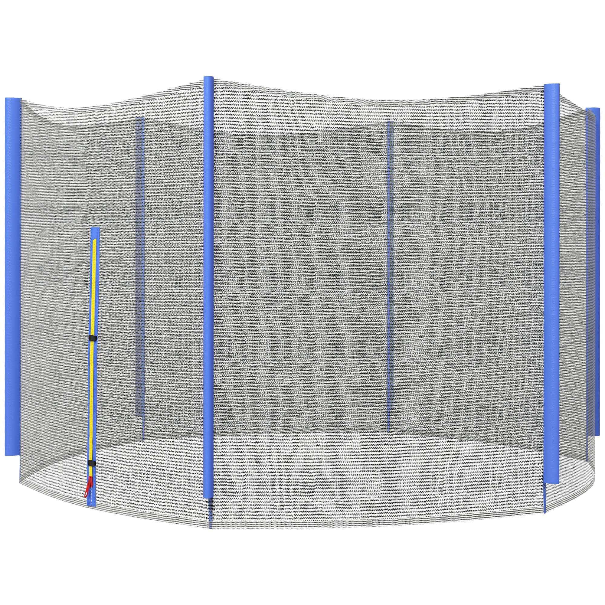 SPORTNOW Trampoline Net Replacement for 8ft Round Trampoline with 6 Straight Poles, Weather-Resistant Trampoline Netting Replacement with Zipped Entrance, Poles Not Included, Blue