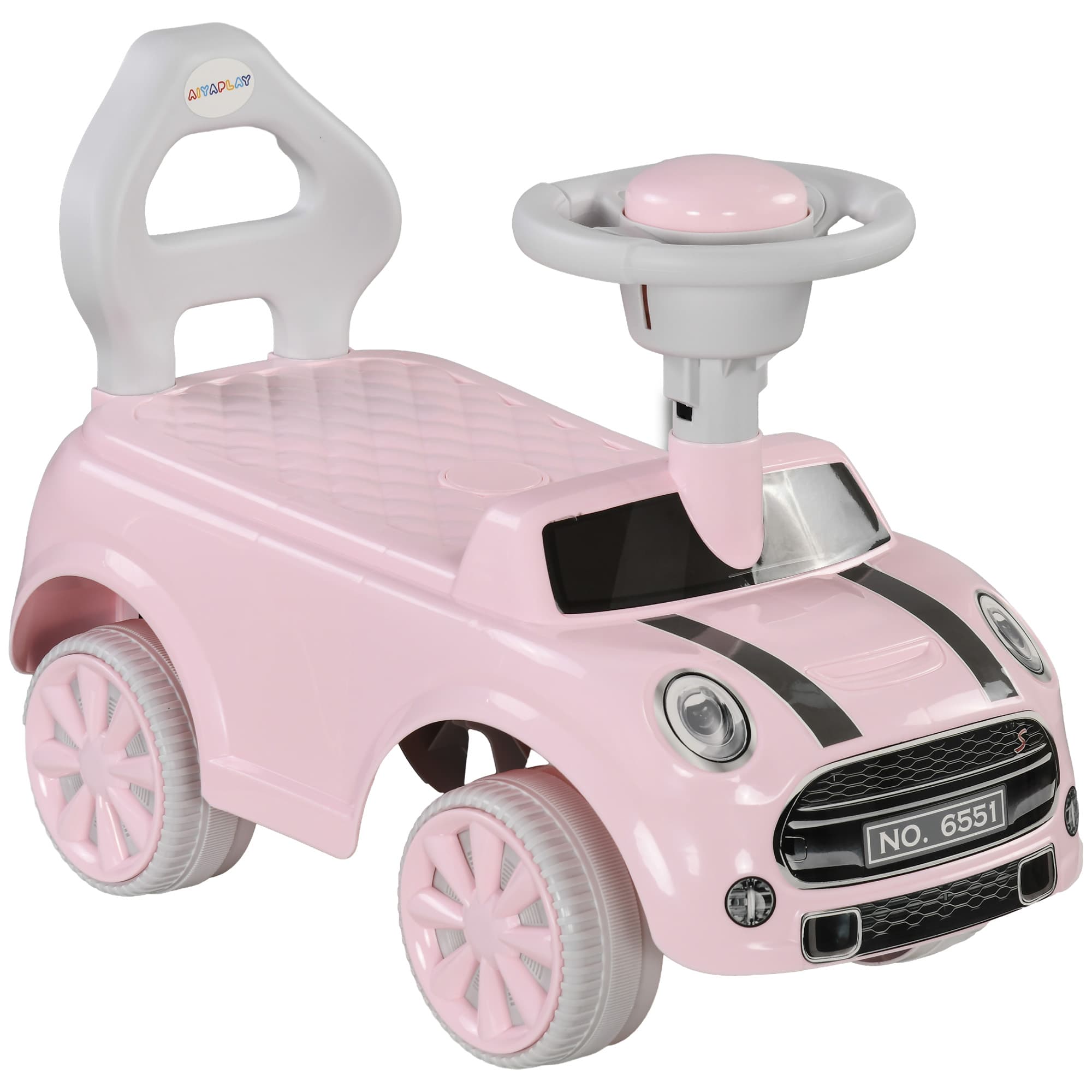 AIYAPLAY Foot To Floor Ride On Car Sliding Car w/ Air Horn, Anti-Over-Backwards, 18 to 36 Months - Pink | Aosom UK
