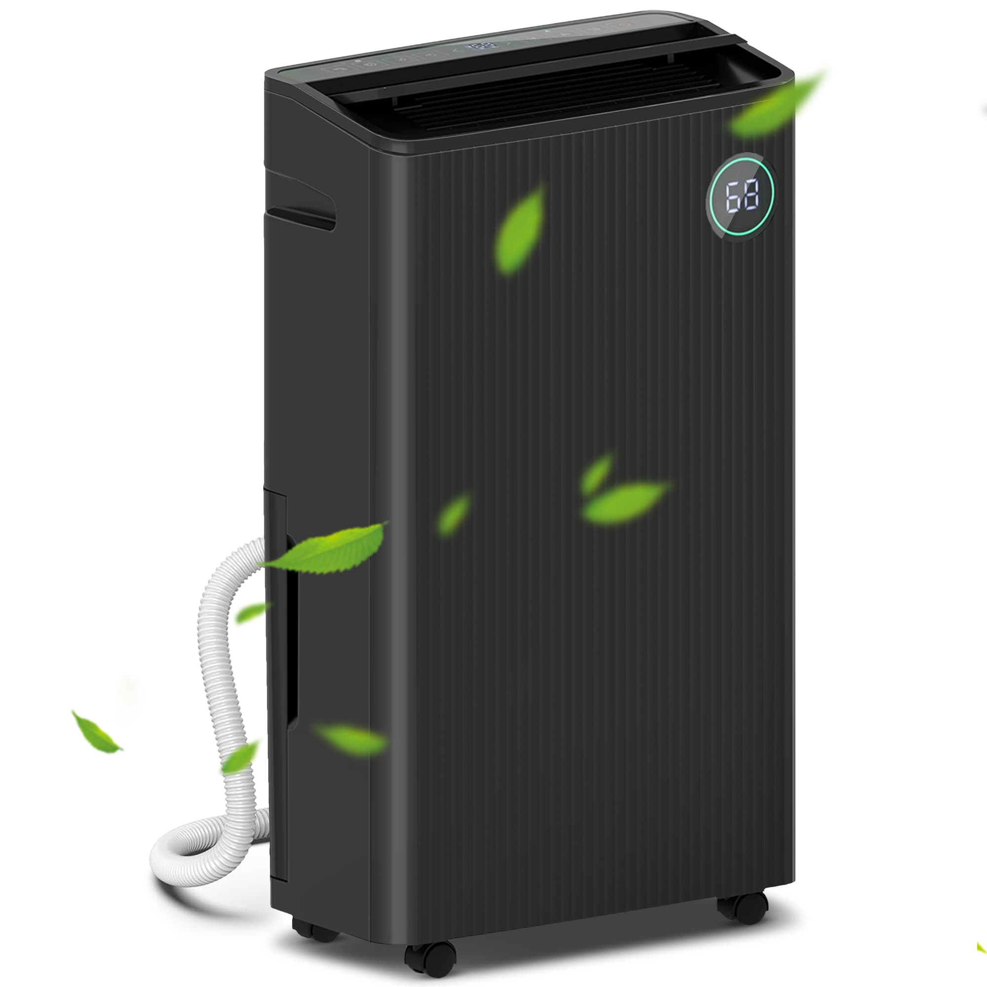 HOMCOM 5500mL Portable Dehumidifier with Air Purifier, 24H Timer, 5 Modes, 16L/Day, Quiet Low-Energy Dehumidifier for Home Laundry Basement, Black | Aosom UK