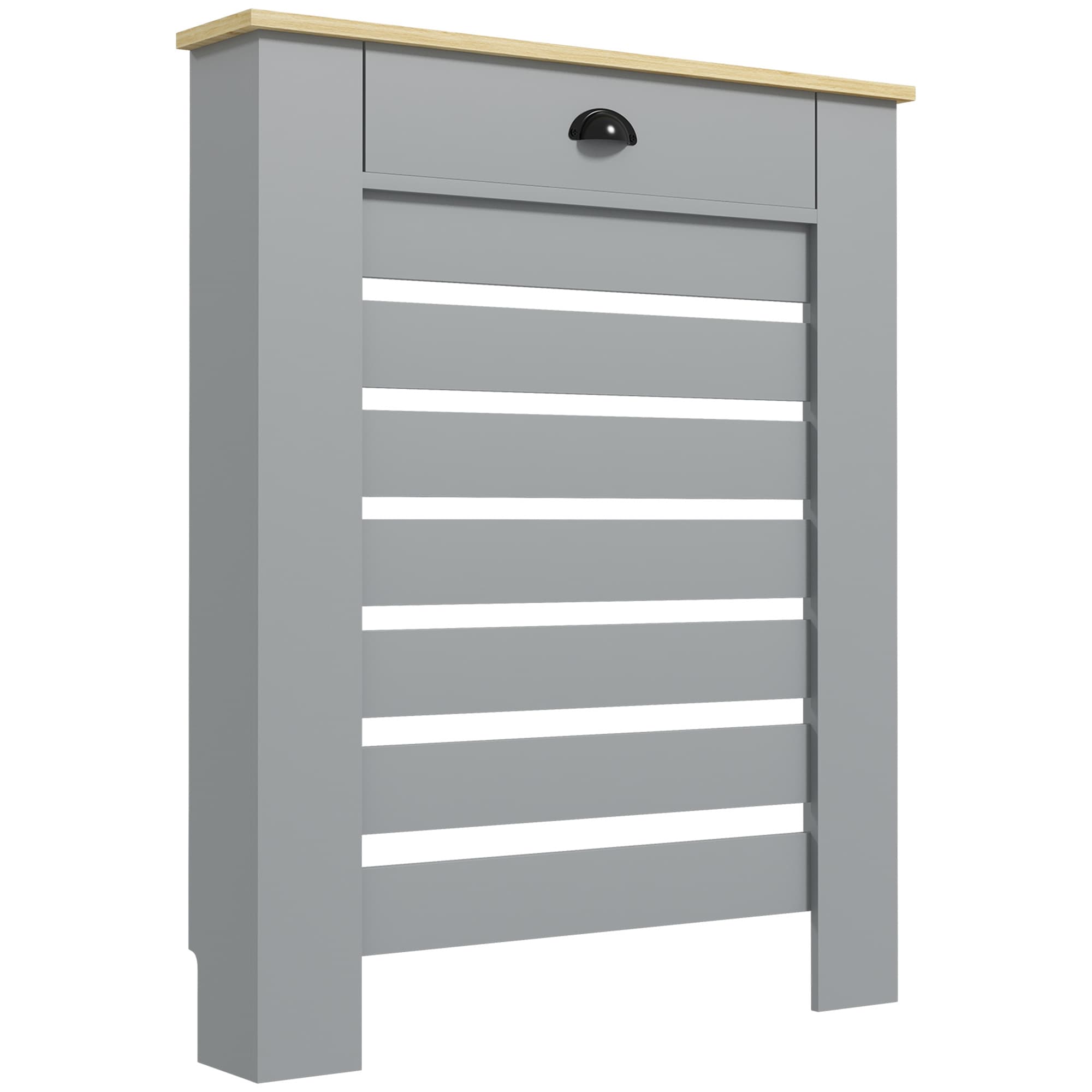 HOMCOM 95.5H x 78Wcm Radiator Cover, with Drawer - Grey | Aosom UK