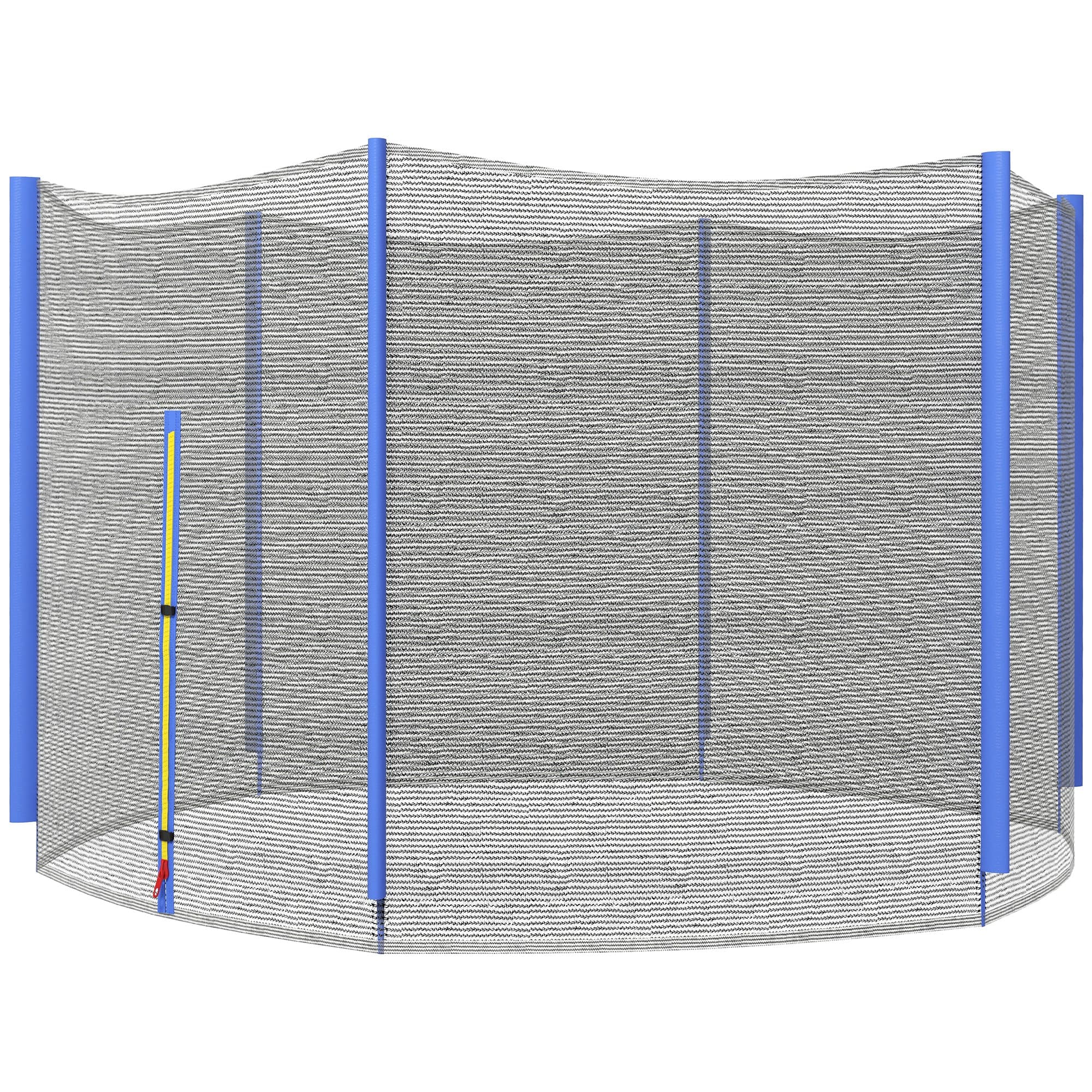 SPORTNOW 10ft Trampoline Net, Replacement Safety Net Enclosure Net with Zipped Door and  6 Plastic Pole Covers, Blue