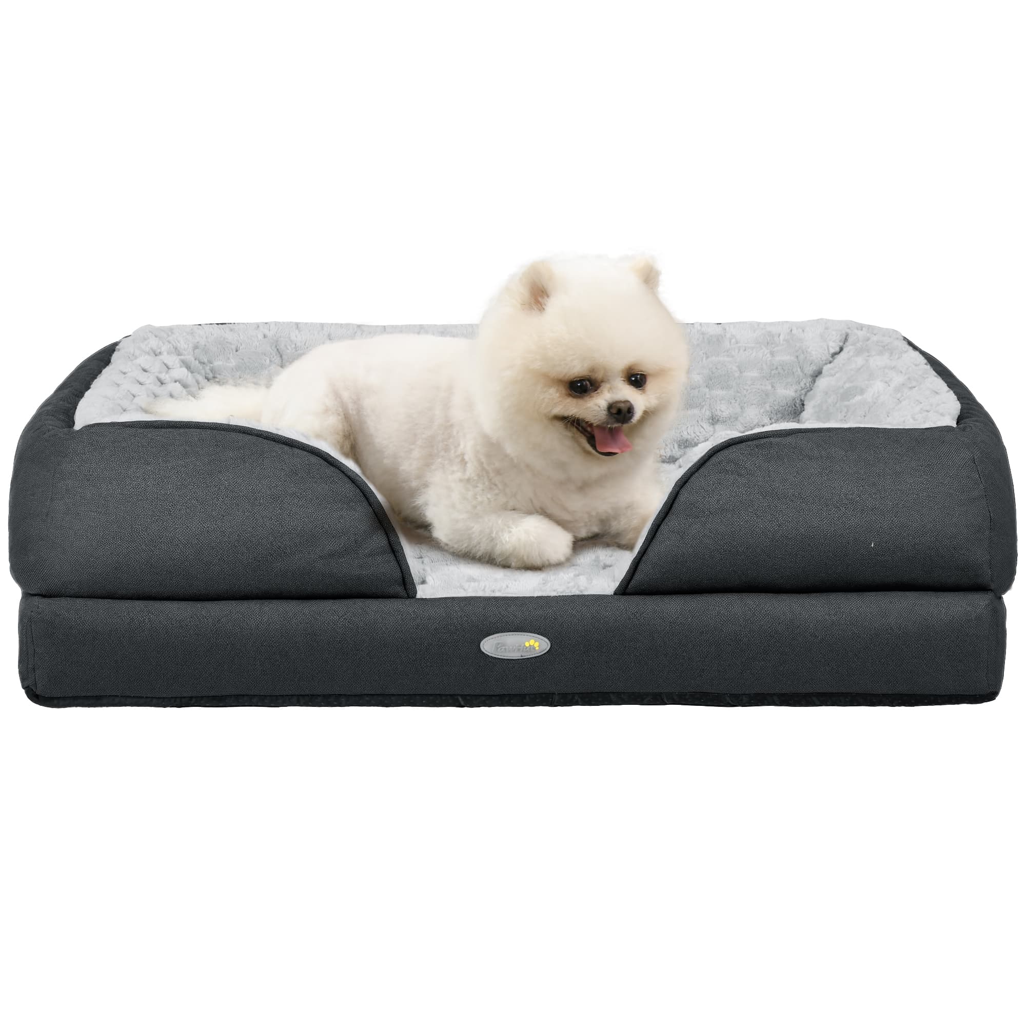 PawHut Calming Dog Bed Pet Mattress w/ Removable Cover, Anti-Slip Bottom, for Small Dogs, 70L x 50W x 18Hcm - Charcoal Grey | Aosom UK