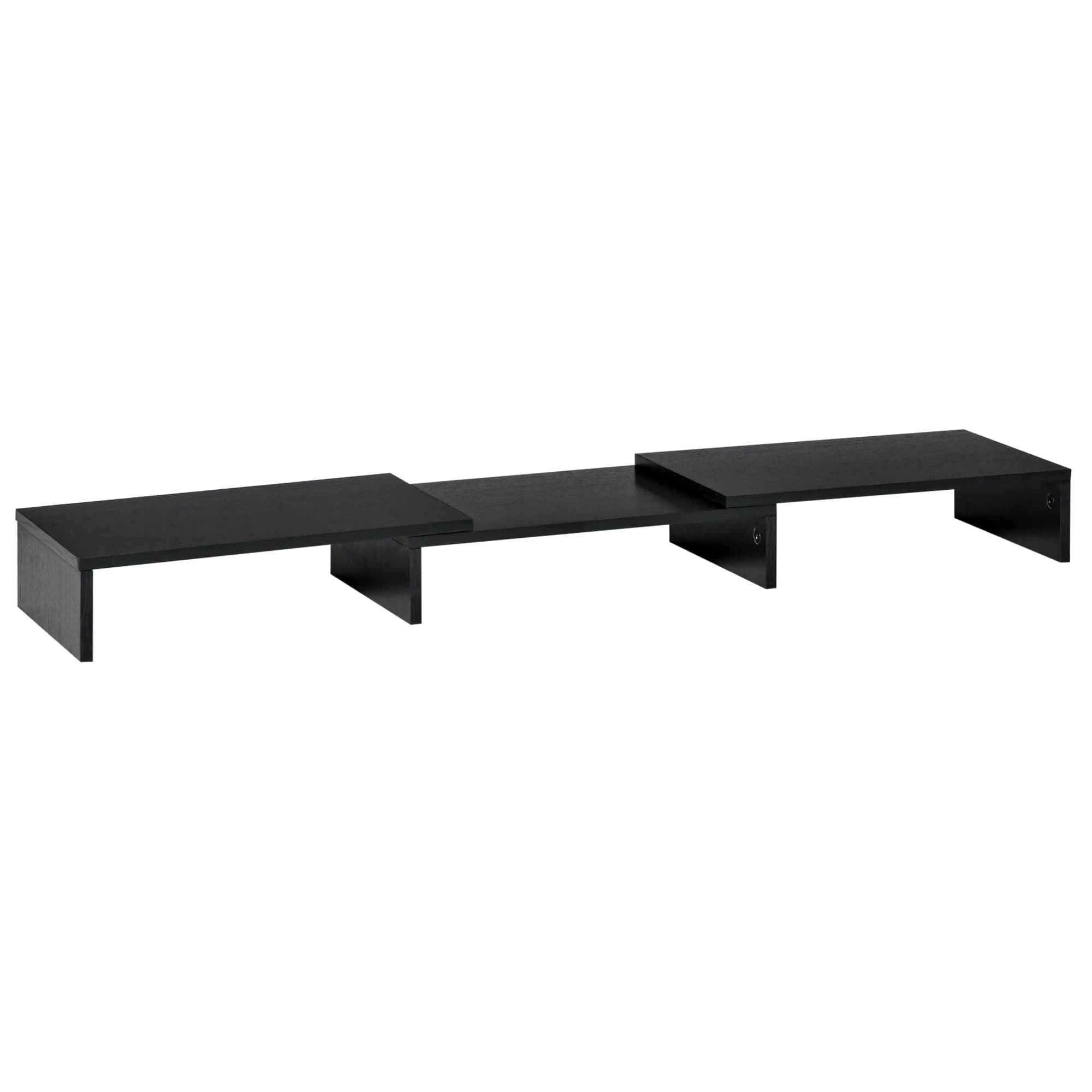 Vinsetto Dual Monitor Stand Riser with Adjustable Length and Angle, Screen Riser for Laptop, Computer, PC, Printer, TV, Black | Aosom UK