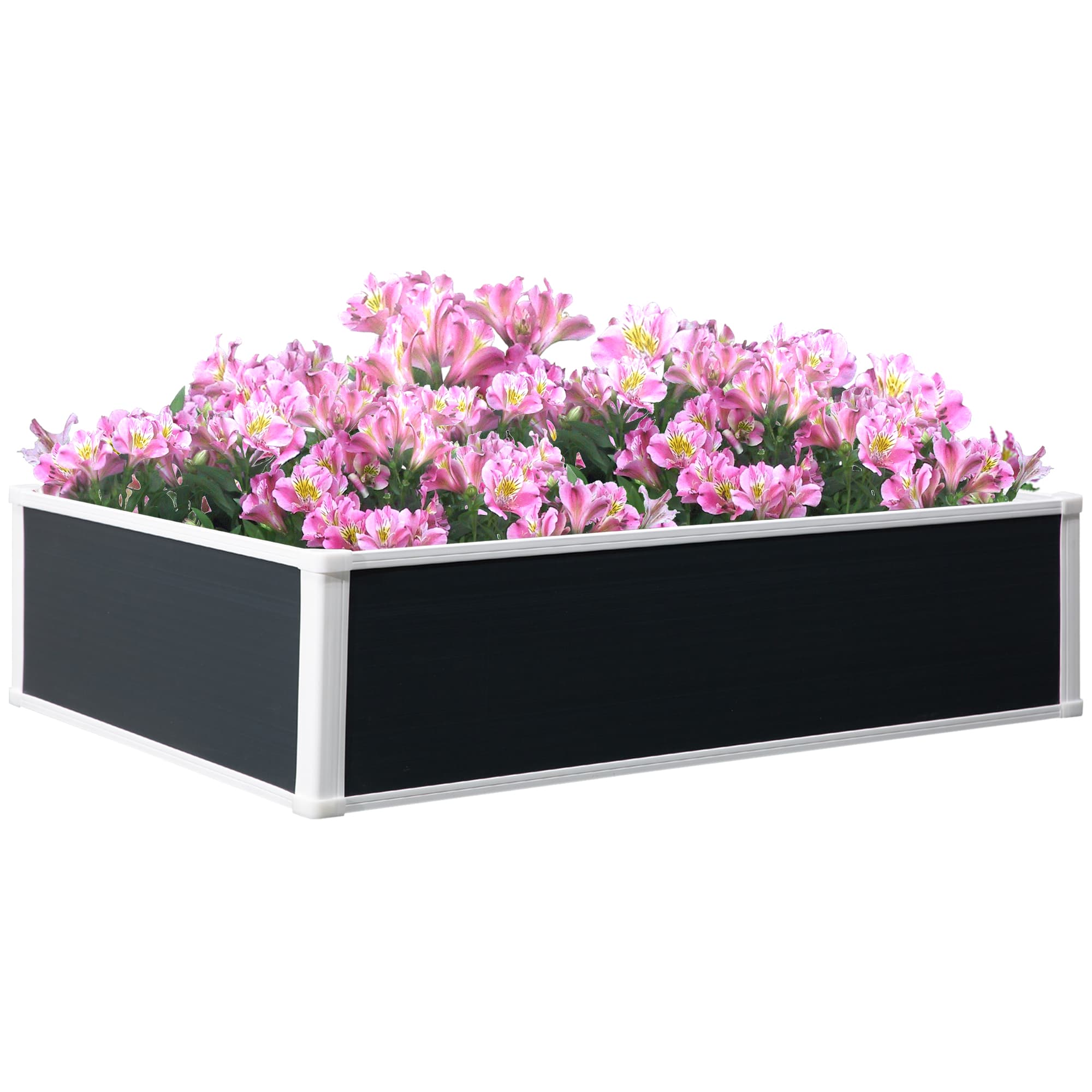 Outsunny Garden Raised Bed Planter Grow Containers for Outdoor Patio Plant Flower Vegetable Pot PP 120 x 90 x 30 cm