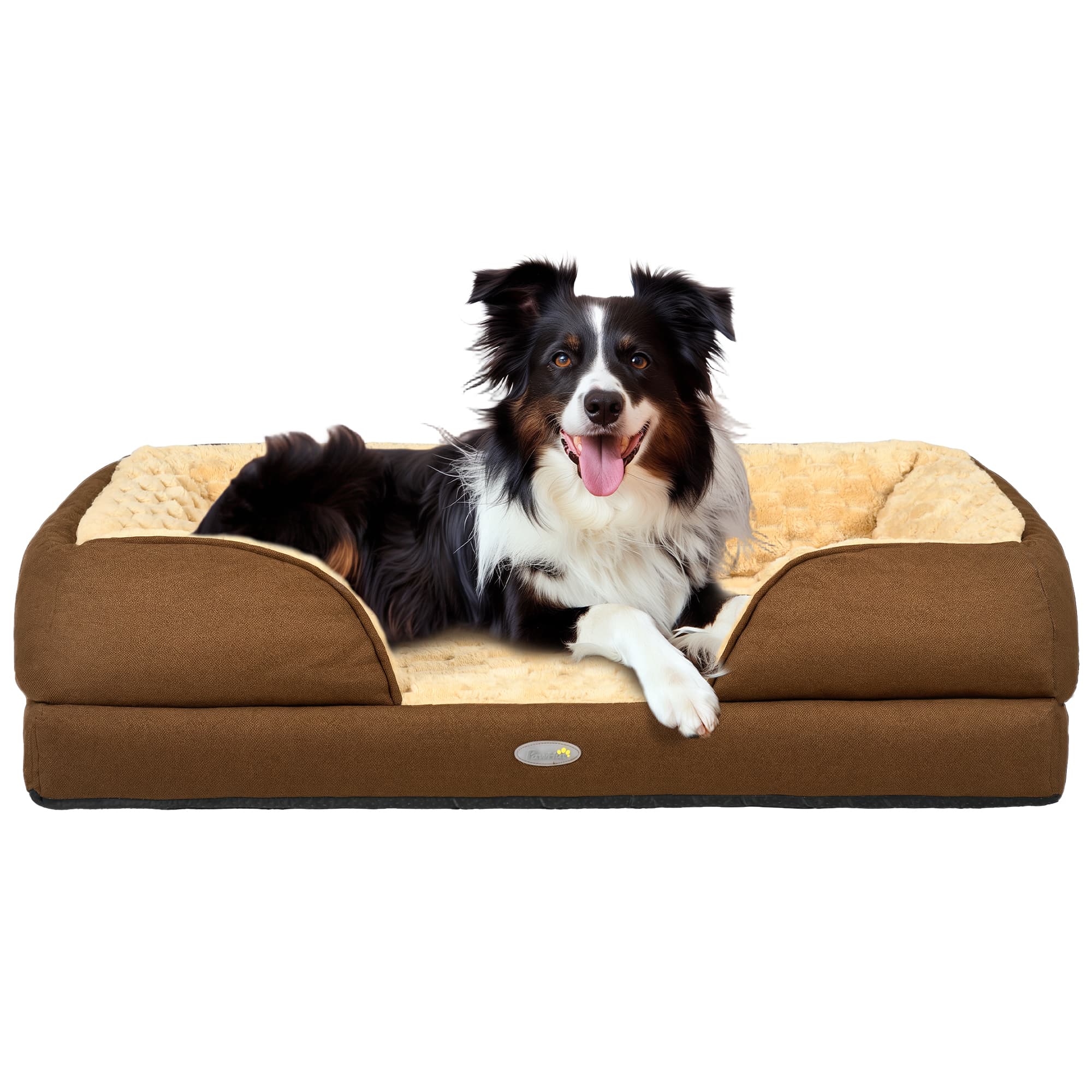 PawHut Calming Dog Bed Pet Mattress w/ Removable Cover, Anti-Slip Bottom, for Medium Dogs, 90L x 69W x 21Hcm - Brown | Aosom UK