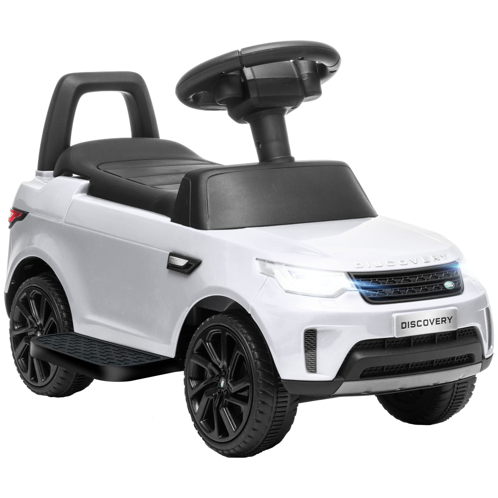 AIYAPLAY 2 in 1 Land Rover Licensed 6V Kids Electric Ride On Car Sliding Car w/ Headlights Music, for 18-60 Months White | Aosom UK
