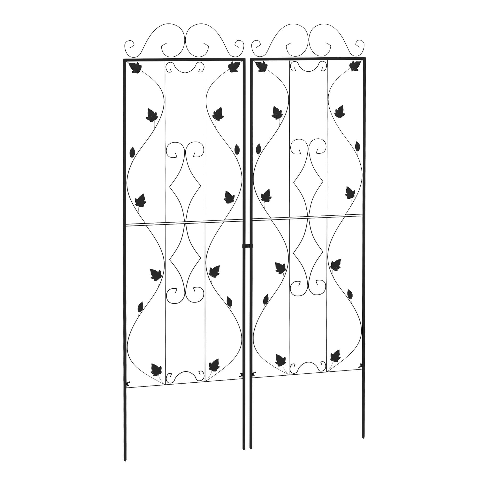 Outsunny Metal Trellis Set: Leaf Design Plant Support Frames, Outdoor Use | Aosom UK