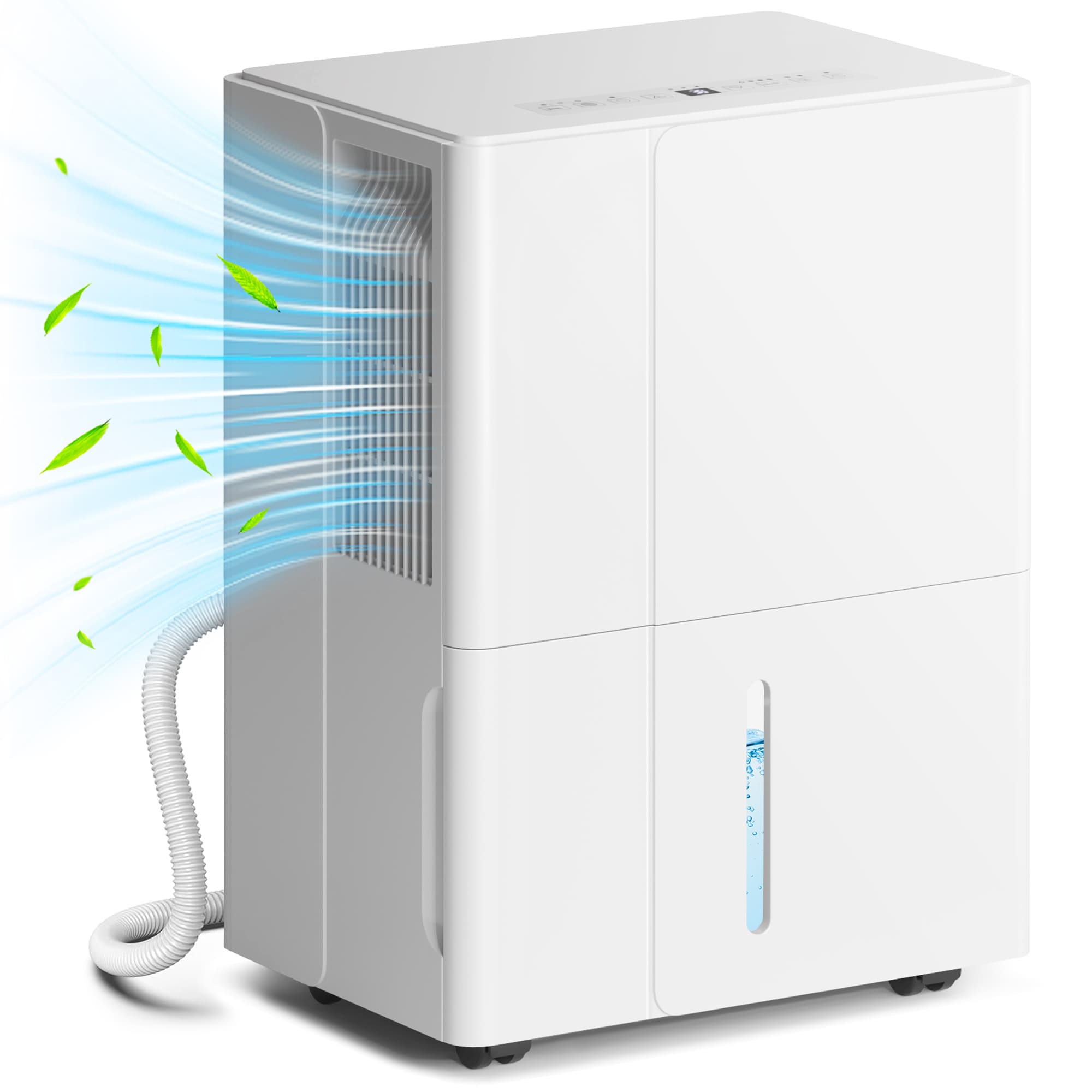 HOMCOM 30L/Day Low-Energy Dehumidifier with 4.7L tank, 24H Timer , Electric Moisture Air De-Humidifier with 2 Speed Modes, White | Aosom UK