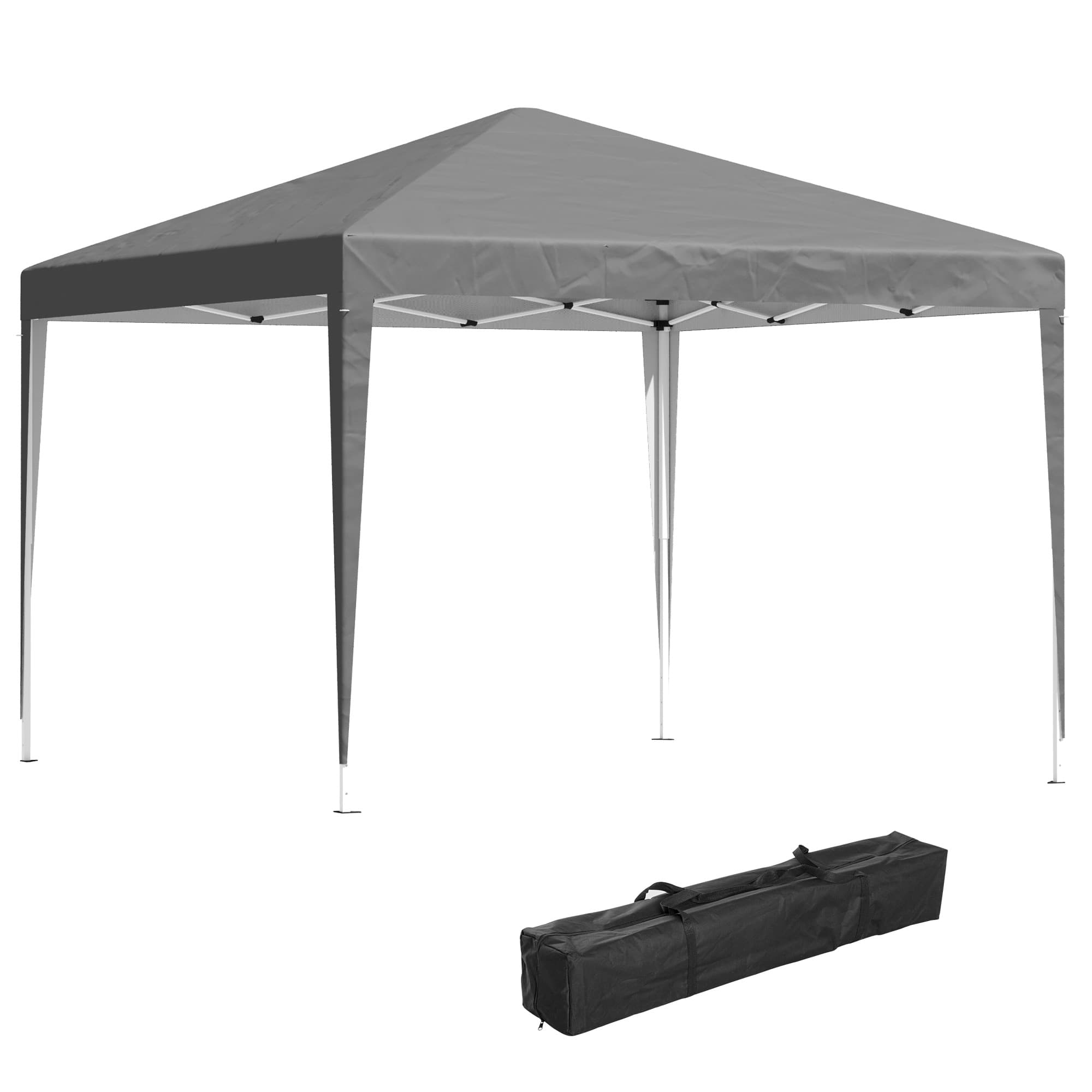 Outsunny 3 x 3m Pop Up Gazebo with Sides, Waterproof Pop Up Gazebo with Carry Bag and Height Adjustable Marquee for Party, Grey | Aosom UK
