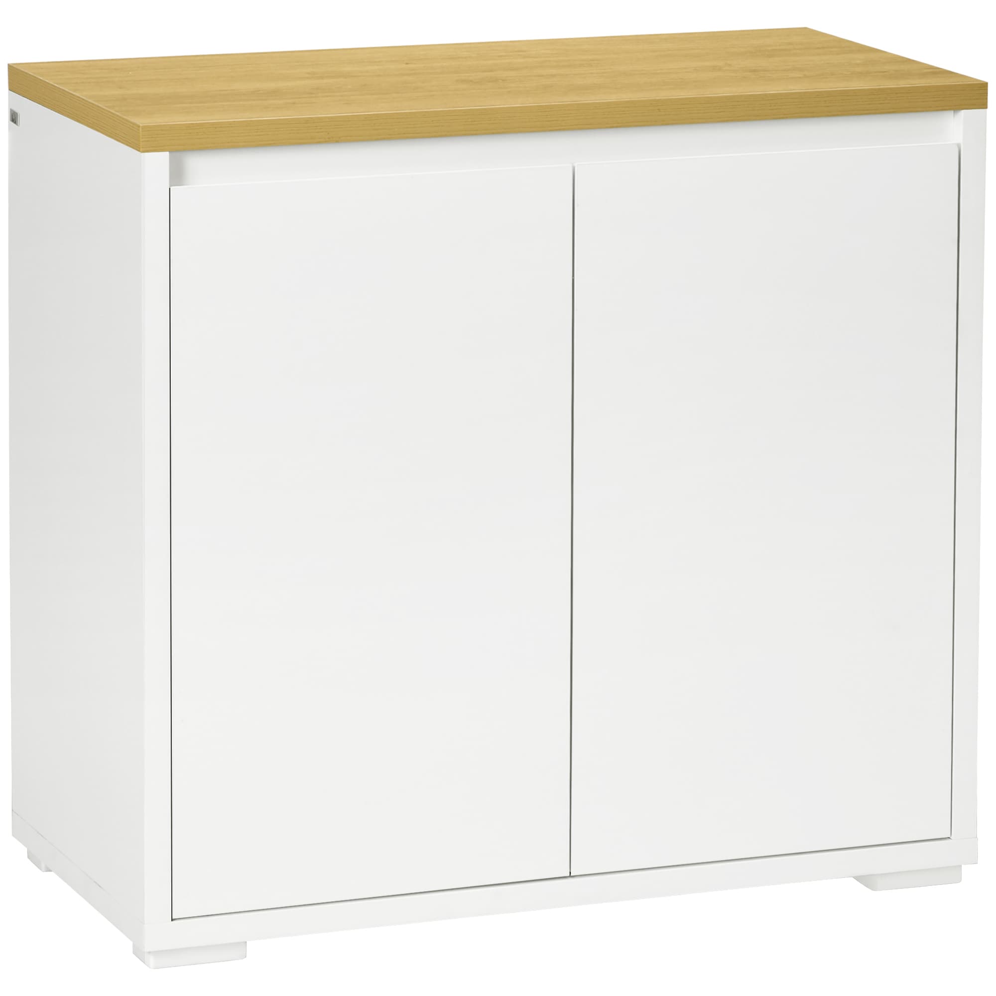 HOMCOM Stylish Storage: Kitchen Sideboard Cabinet with Double Doors & Adjustable Shelf, White Entryway Elegance | Aosom UK
