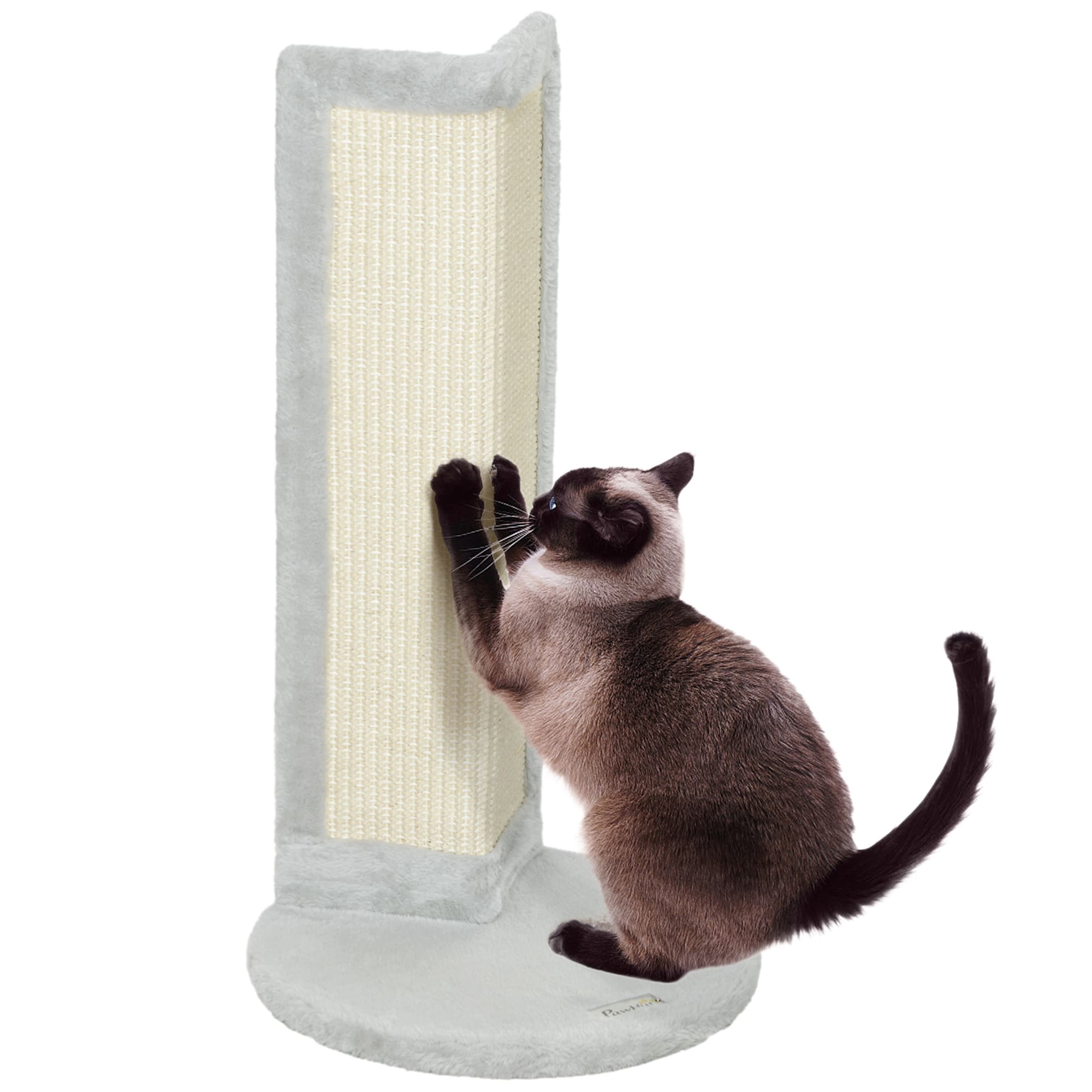 PawHut 56cm Corner Cat Scratching Post with Sisal Scratching Pad, Grey | Aosom UK