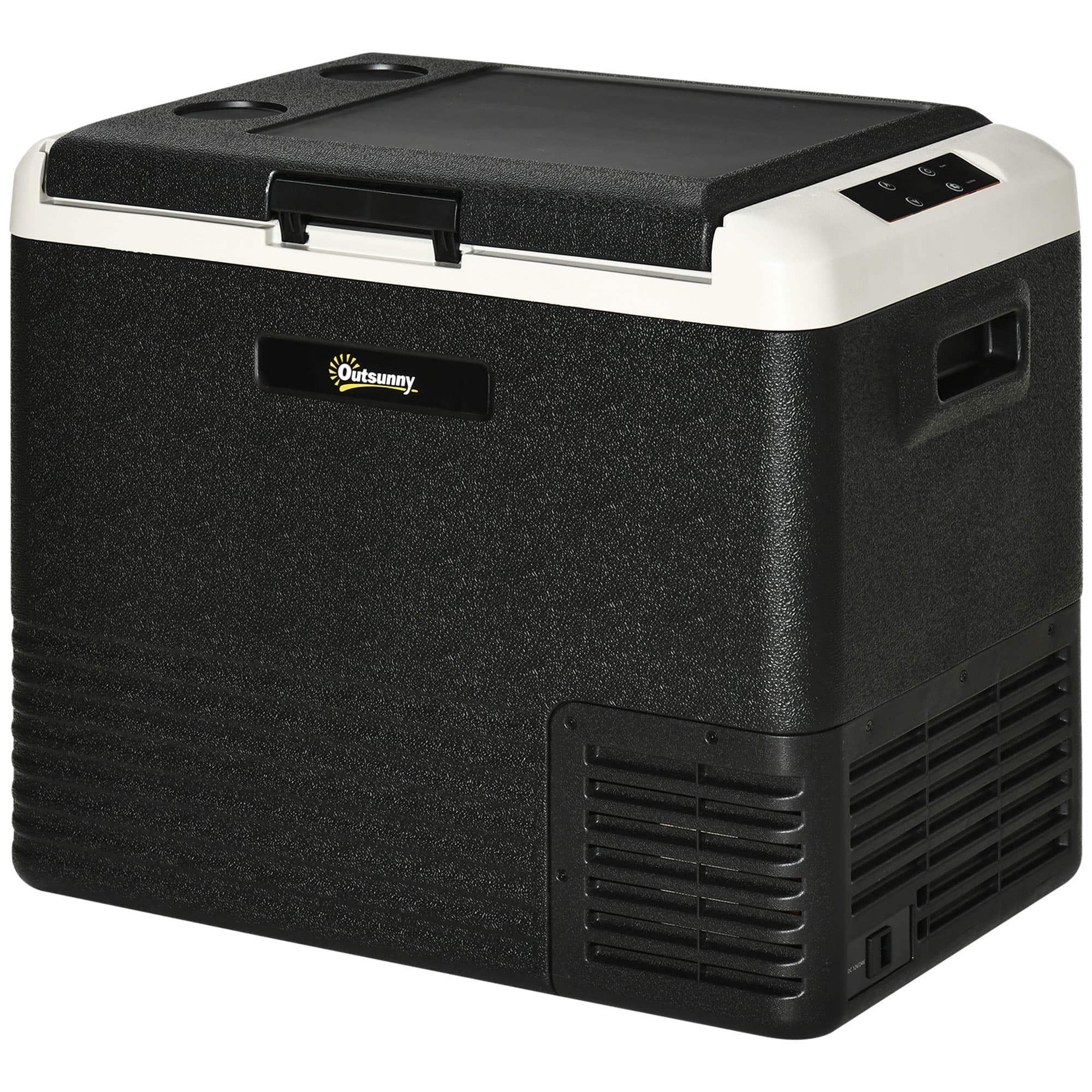 Outsunny 50L Car Refrigerator, Portable Compressor Car Fridge Freezer, Electric Cooler Box w/ 12/24V DC & 110-240V AC down to -20°C | Aosom UK
