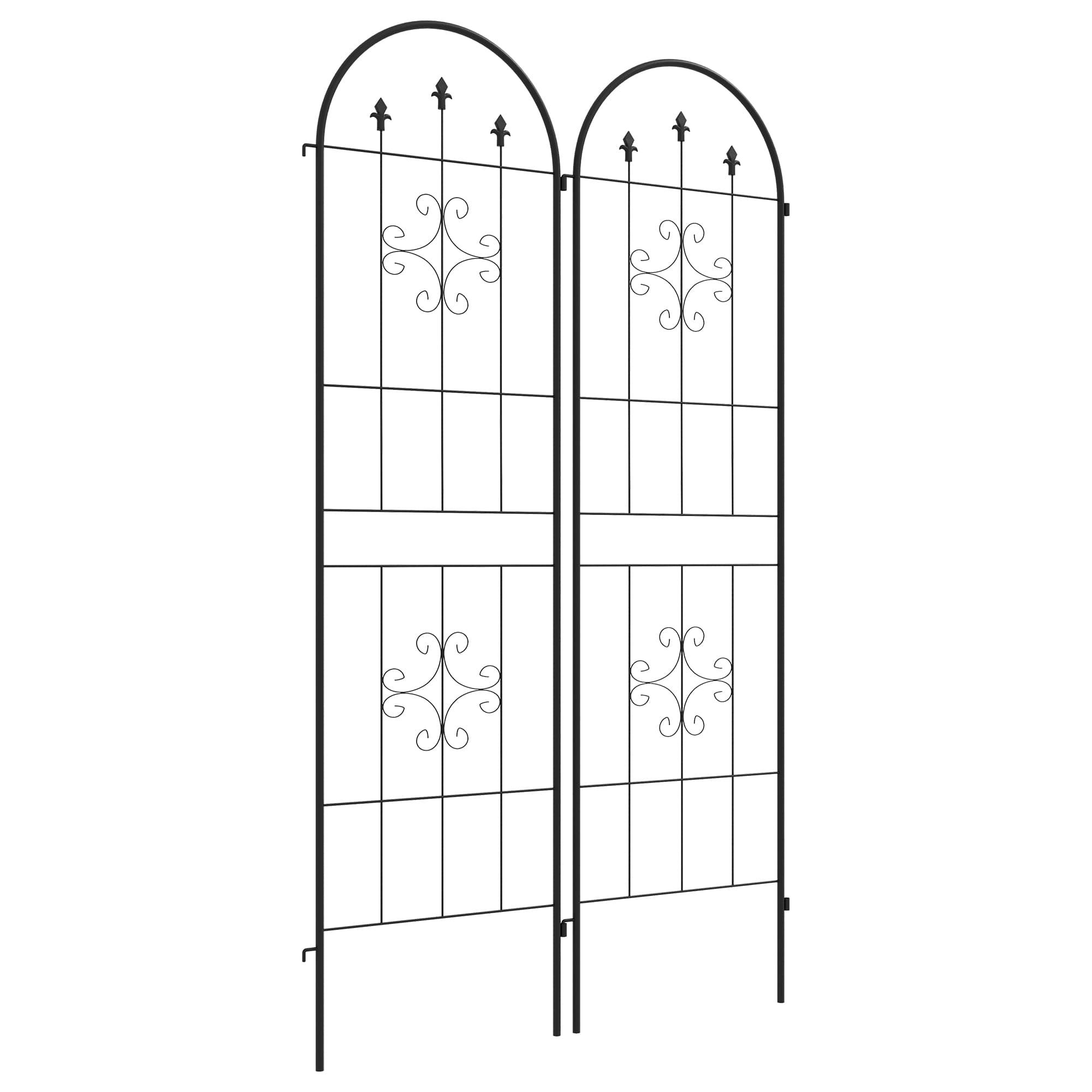 Outsunny Metal Trellis Set of 2, Garden Trellis for Climbing Plants Support Frames, Arrow Design